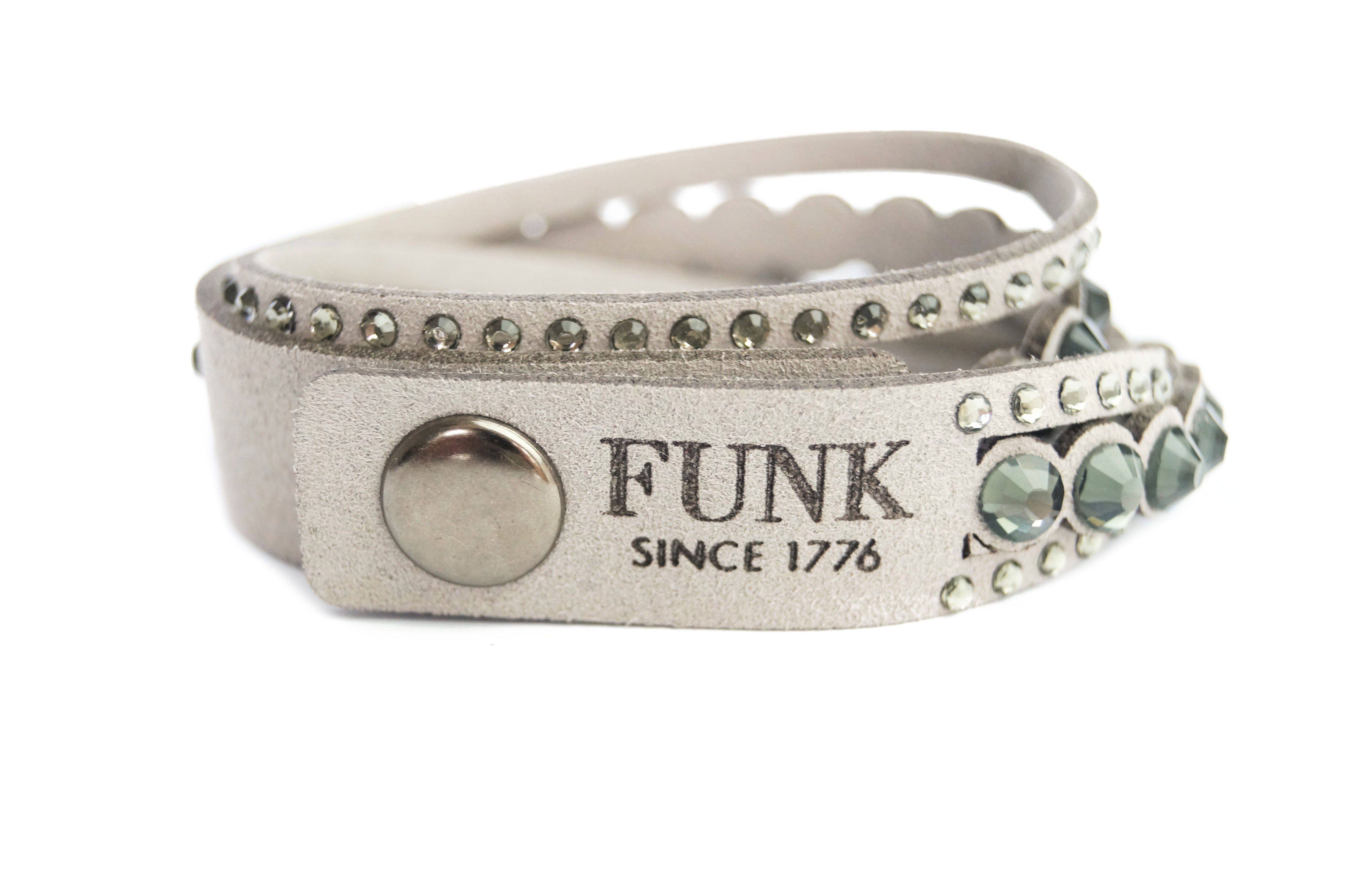 FUNK since 1776 Wickelarmband Silver Look Doppel-Wickelarmband, mit Druckknopfverschluss