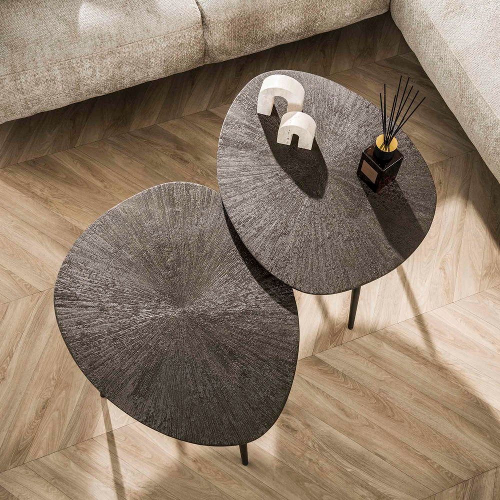 RINGO-Living Couchtisch RINGO-Living Couchtisch Kati aus Holz in Bronze 2er Set