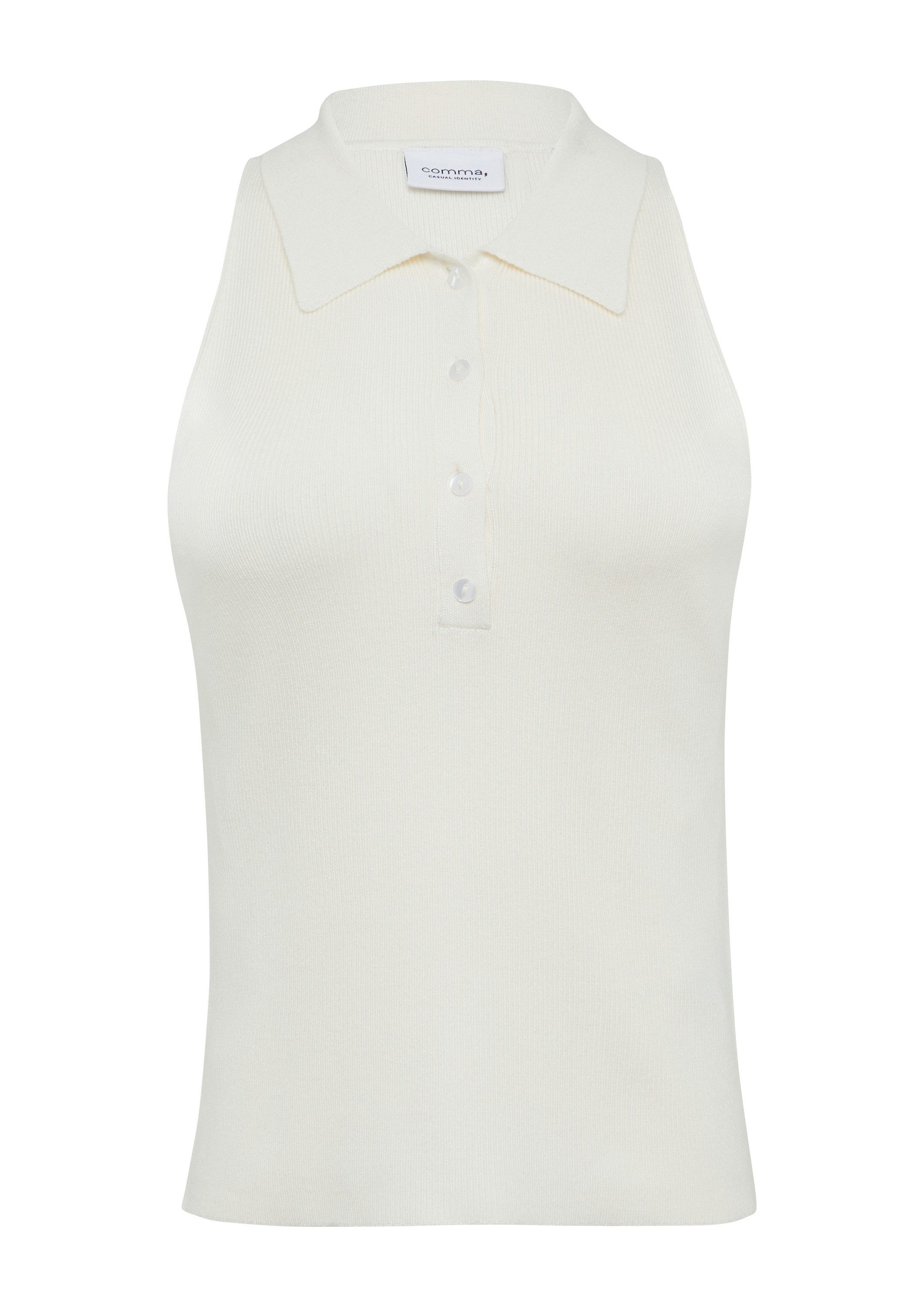 comma Muskelshirt Strickpullunder Feinstrick-Shirt mit Polokragen im Slim F günstig online kaufen