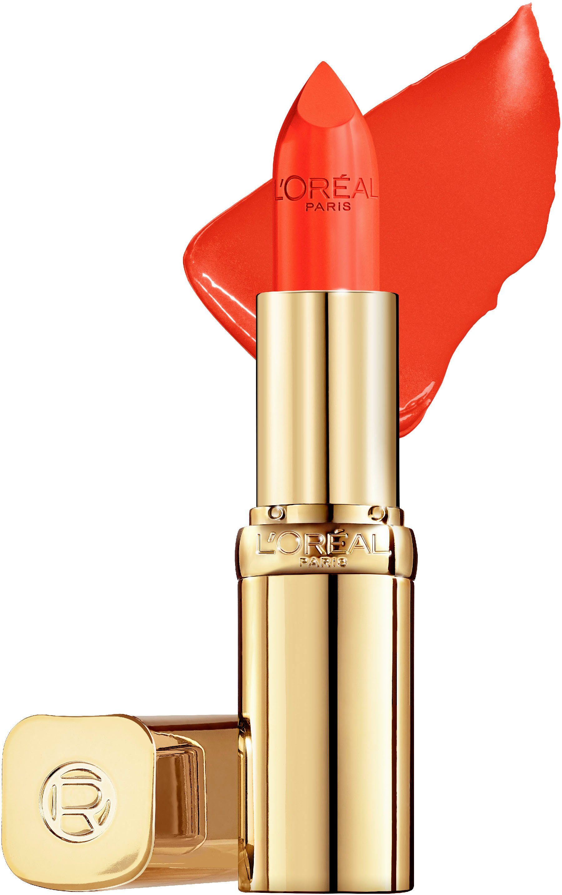 L'ORÉAL PARIS Lippenstift COLOR RICHE SATIN, mit Bienenwachs und Argan-Öl spendet bis zu 12H lang Feuchtigkeit