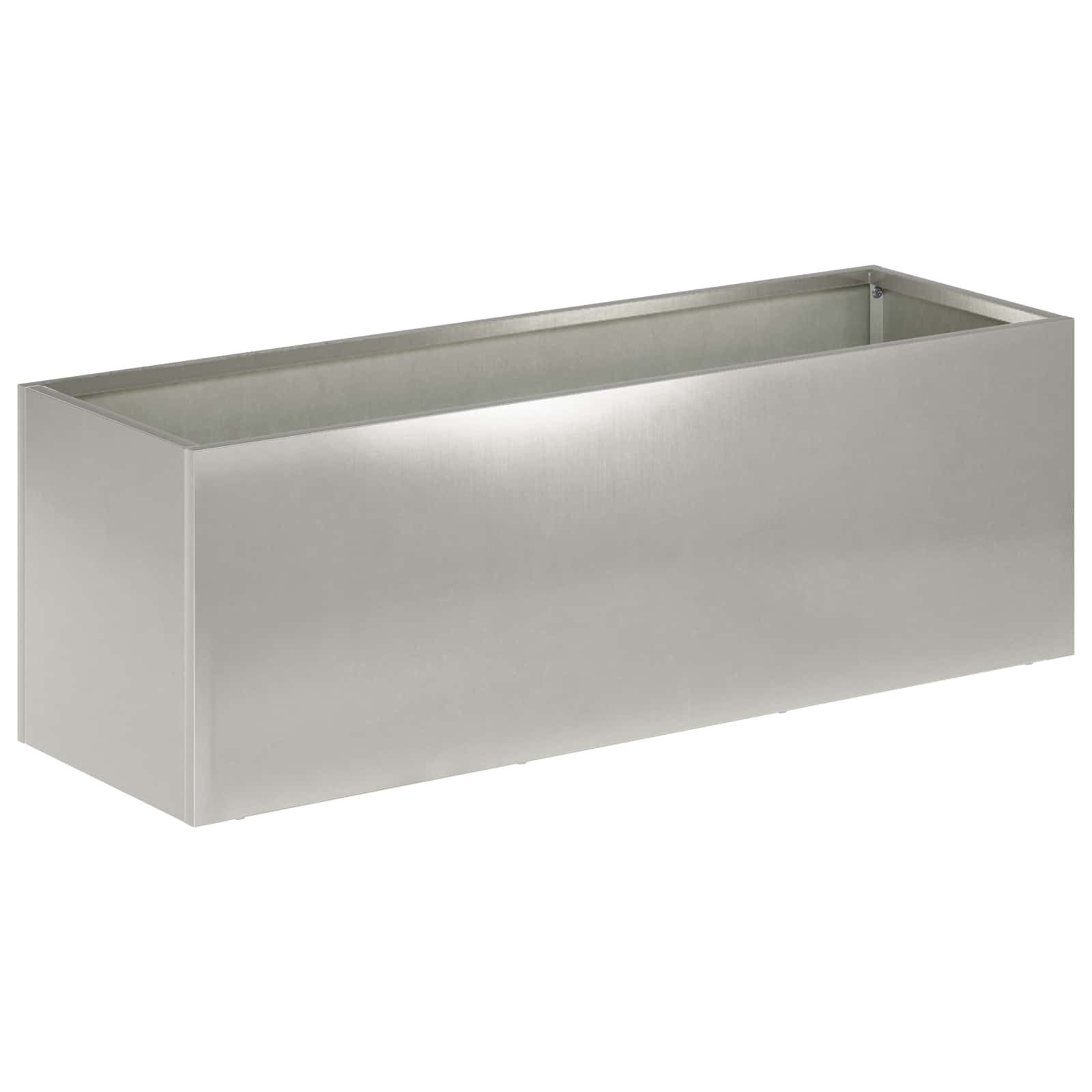 vidaXL Blumentopf Garten-Pflanzgefäß Silber 40 x 20 x 20 cm Edelstahl (1 St)