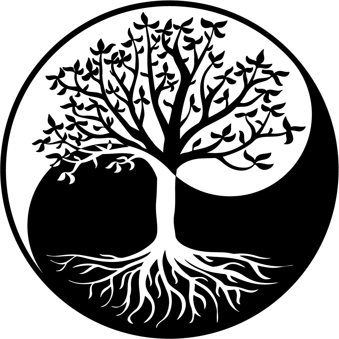 OTTO home Wandbild Lebensbaum, Yin und Yang mit Lochbohrung für leichte Anbringung, Baum, Baumbilder, Wald (1 St), Lebensbaum, Schwebeeffekt dank der Transparenz