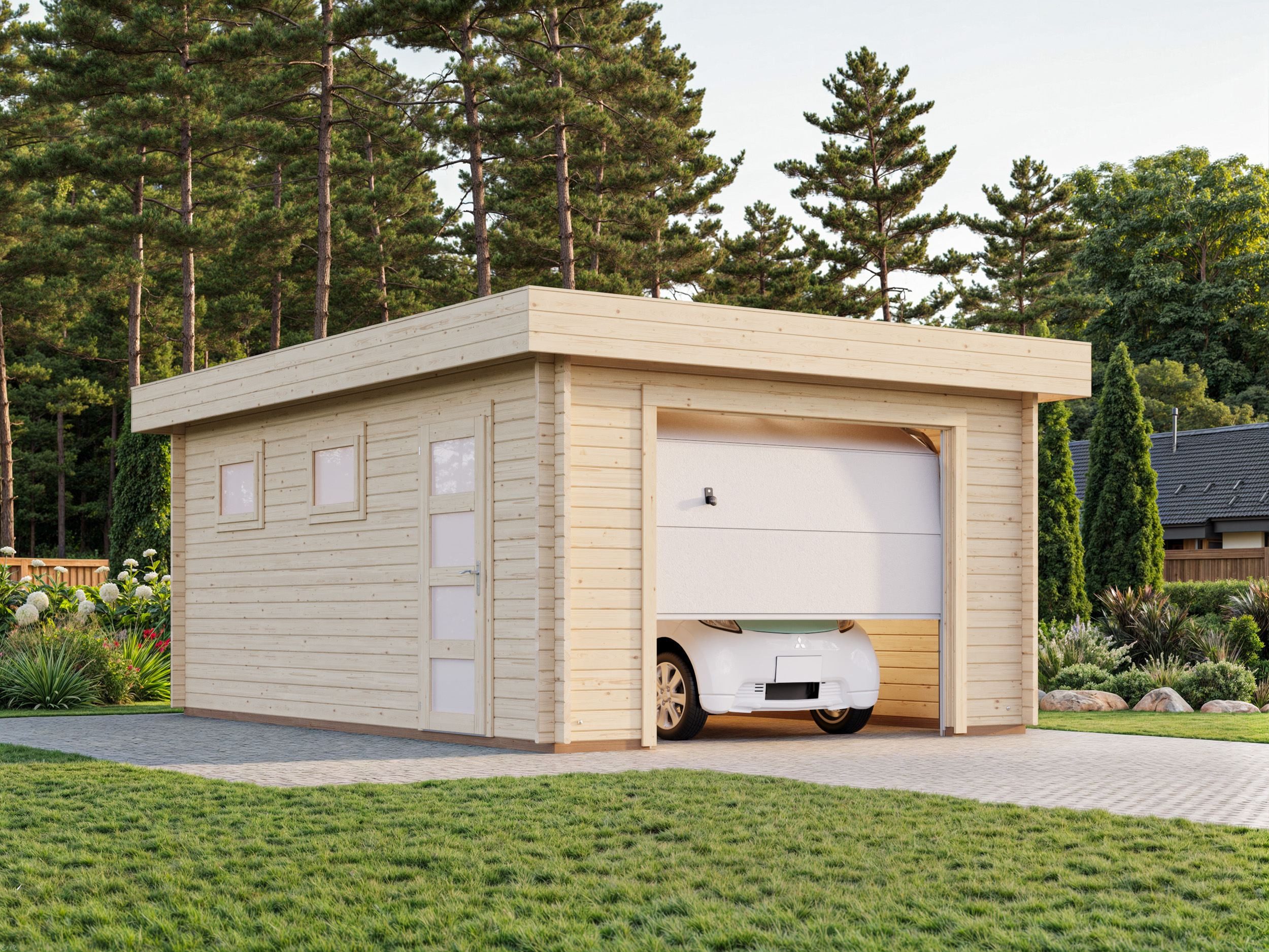 Palmako Garage Rasmus, mit Sektionaltor, BxTxH: 420x598x253 cm