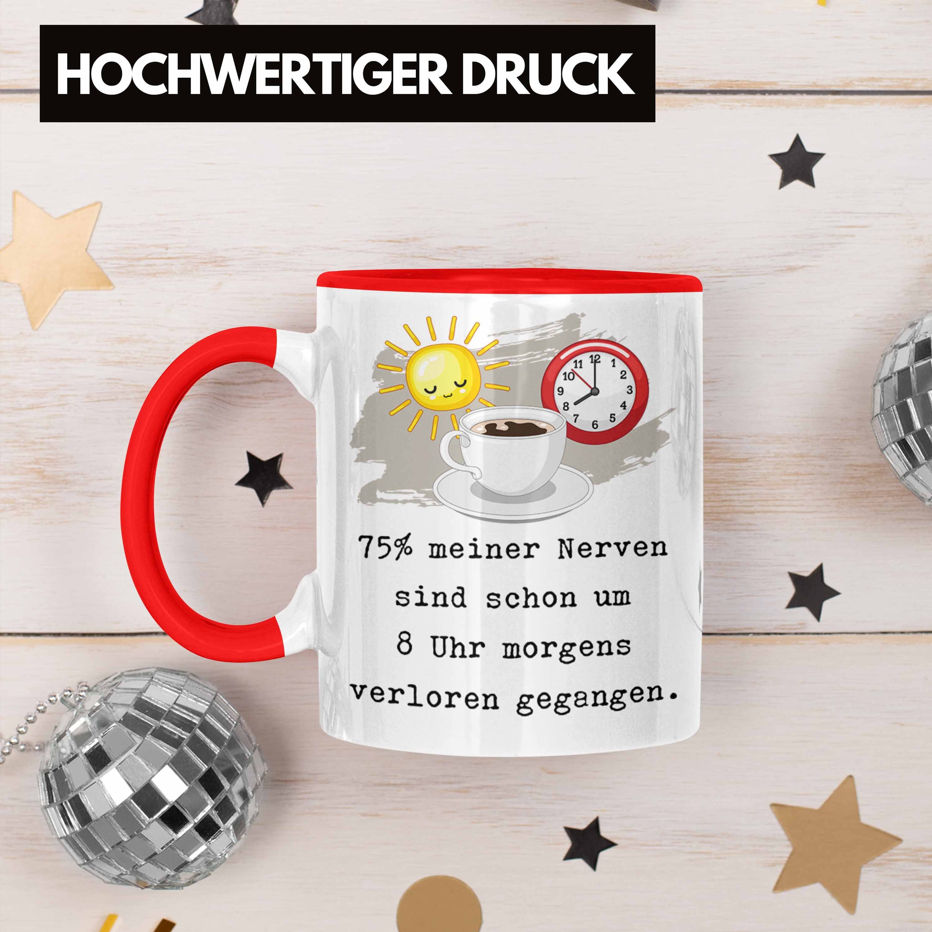 Trendation Tasse Morgenmuffel Rot Genervt Kollegin Geschenkidee Geschenk Sprüche Arbe Tasse