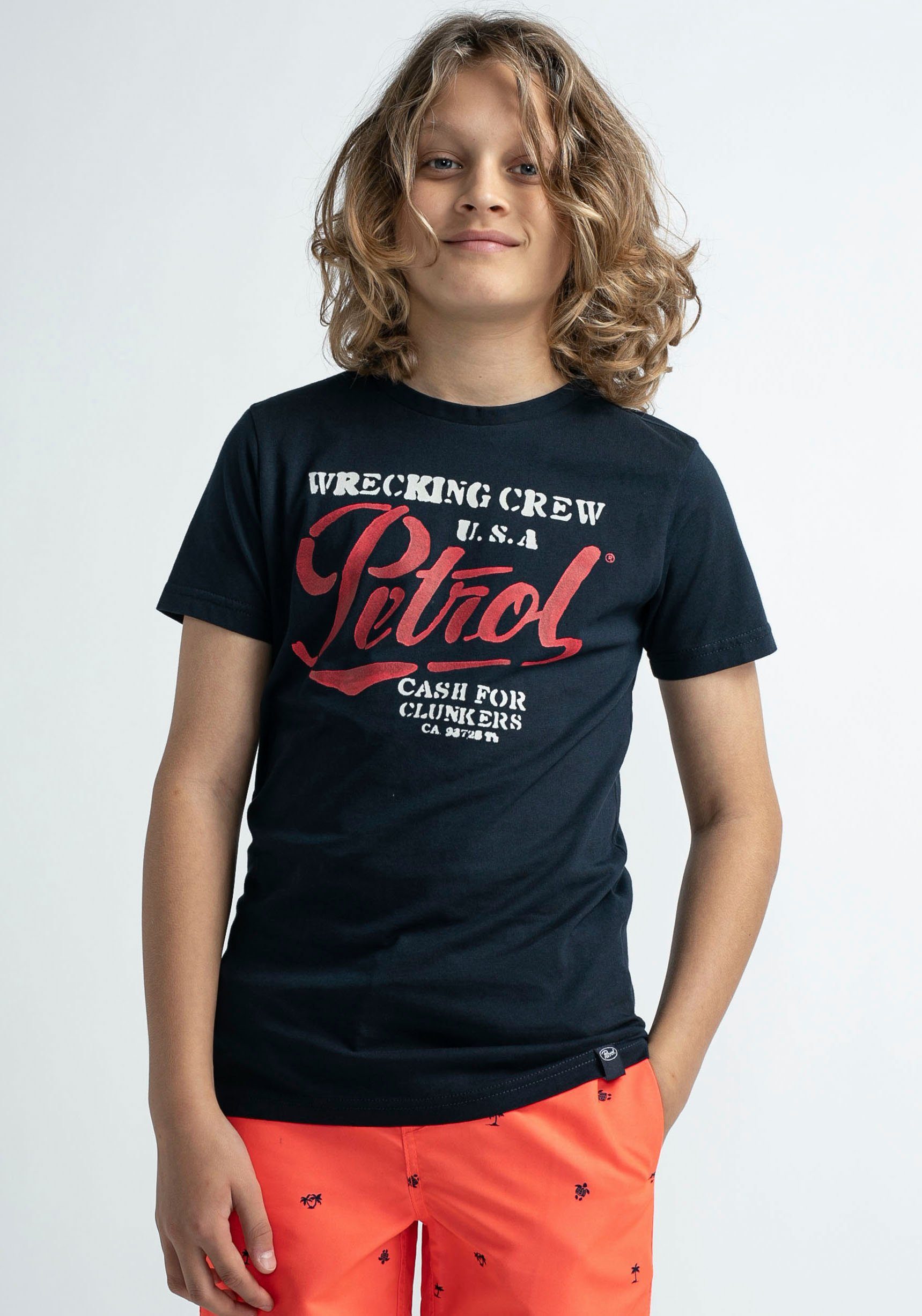 navy Industries T-Shirt midnight Petrol Classic Print