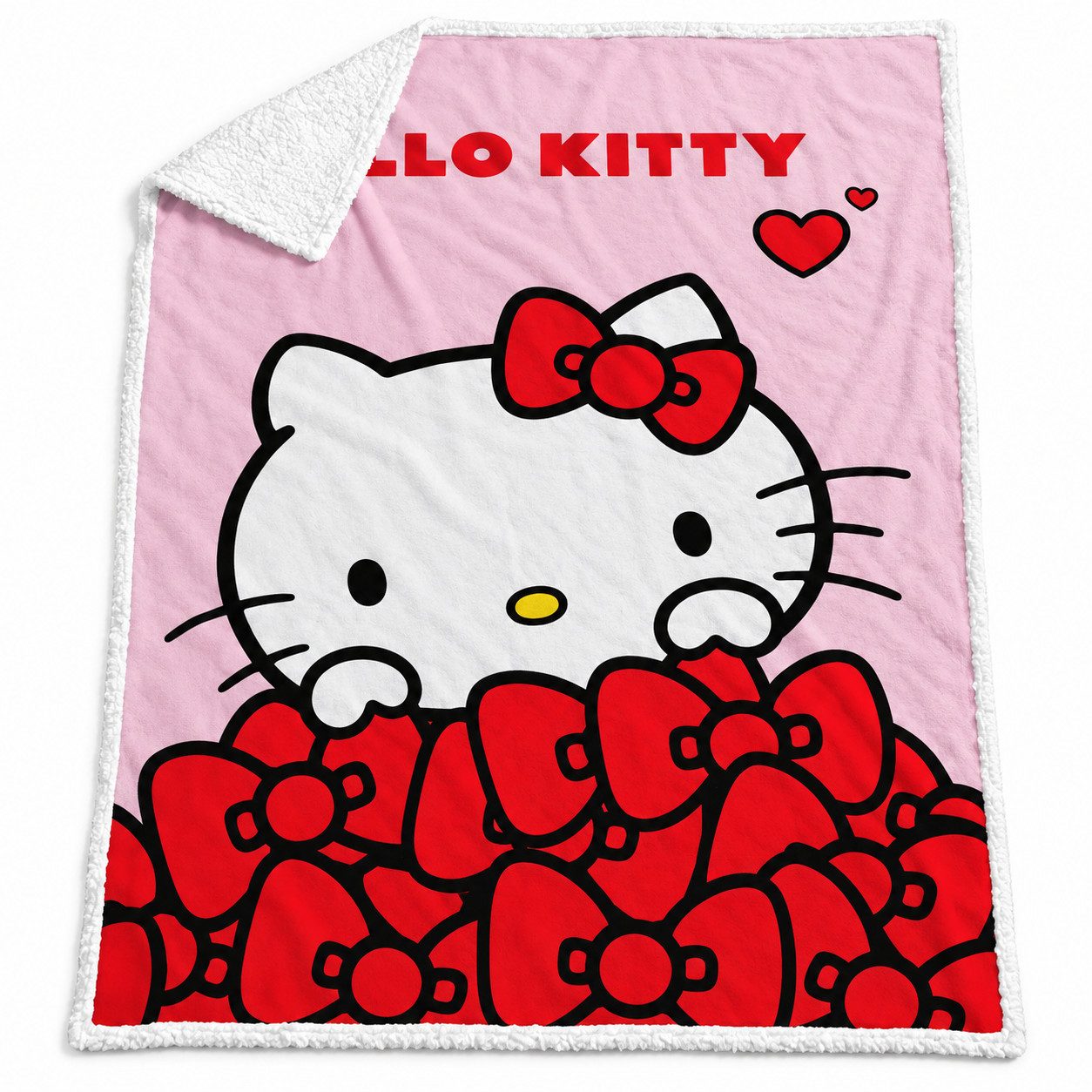 Wohndecke Hello Kitty Coral Decke warme XL Kuscheldecke 130x170 cm, Hello Kitty