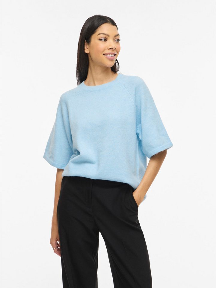 Vila Strickpullover VILIGA 2/4 O-NECK KNIT TOP - NOOS Materialmix, relaxed fit