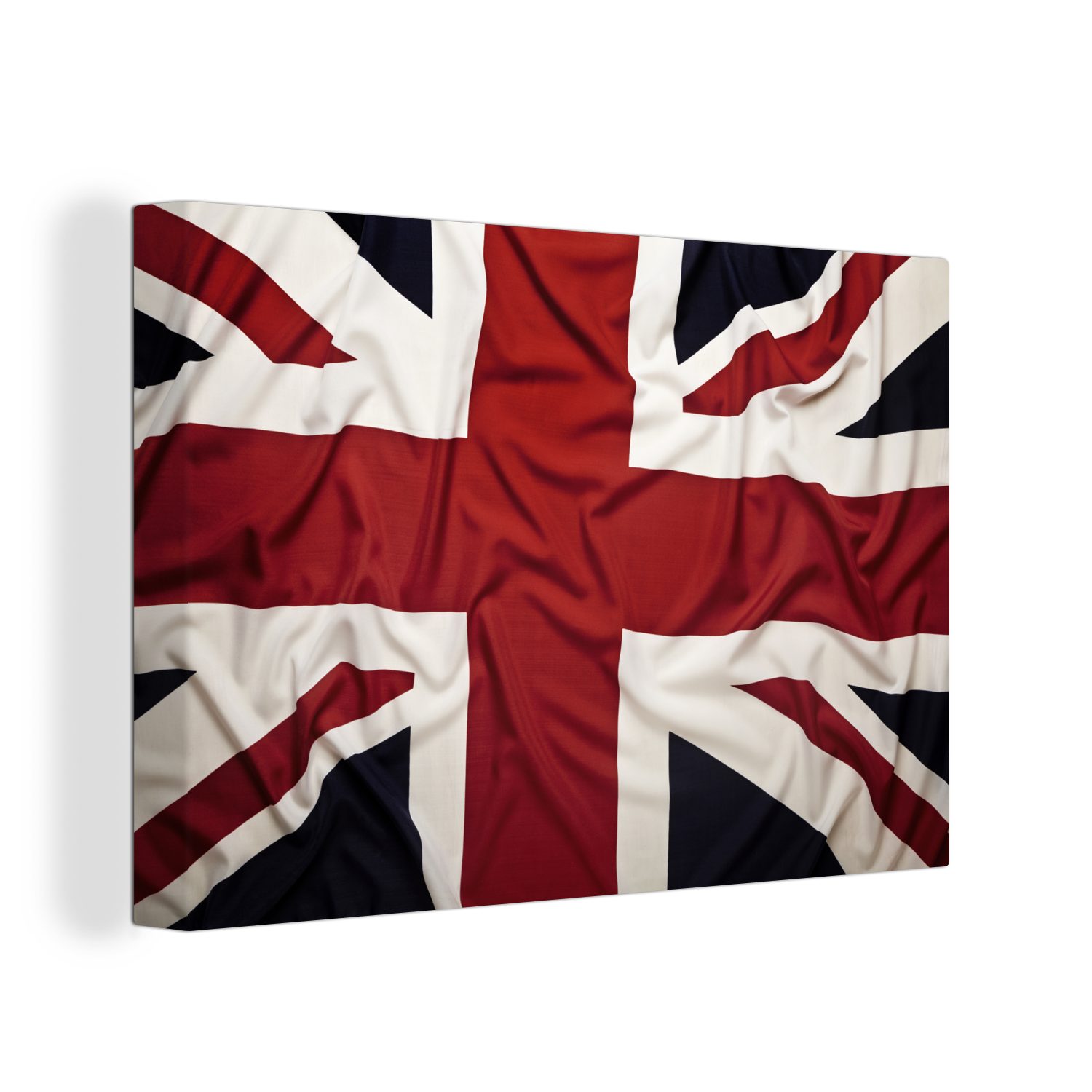 Wanddeko, (1 Flagge Leinwandbilder, 30x20 OneMillionCanvasses® cm Aufhängefertig, Wandbild St), Großbritanniens, Leinwandbild Die