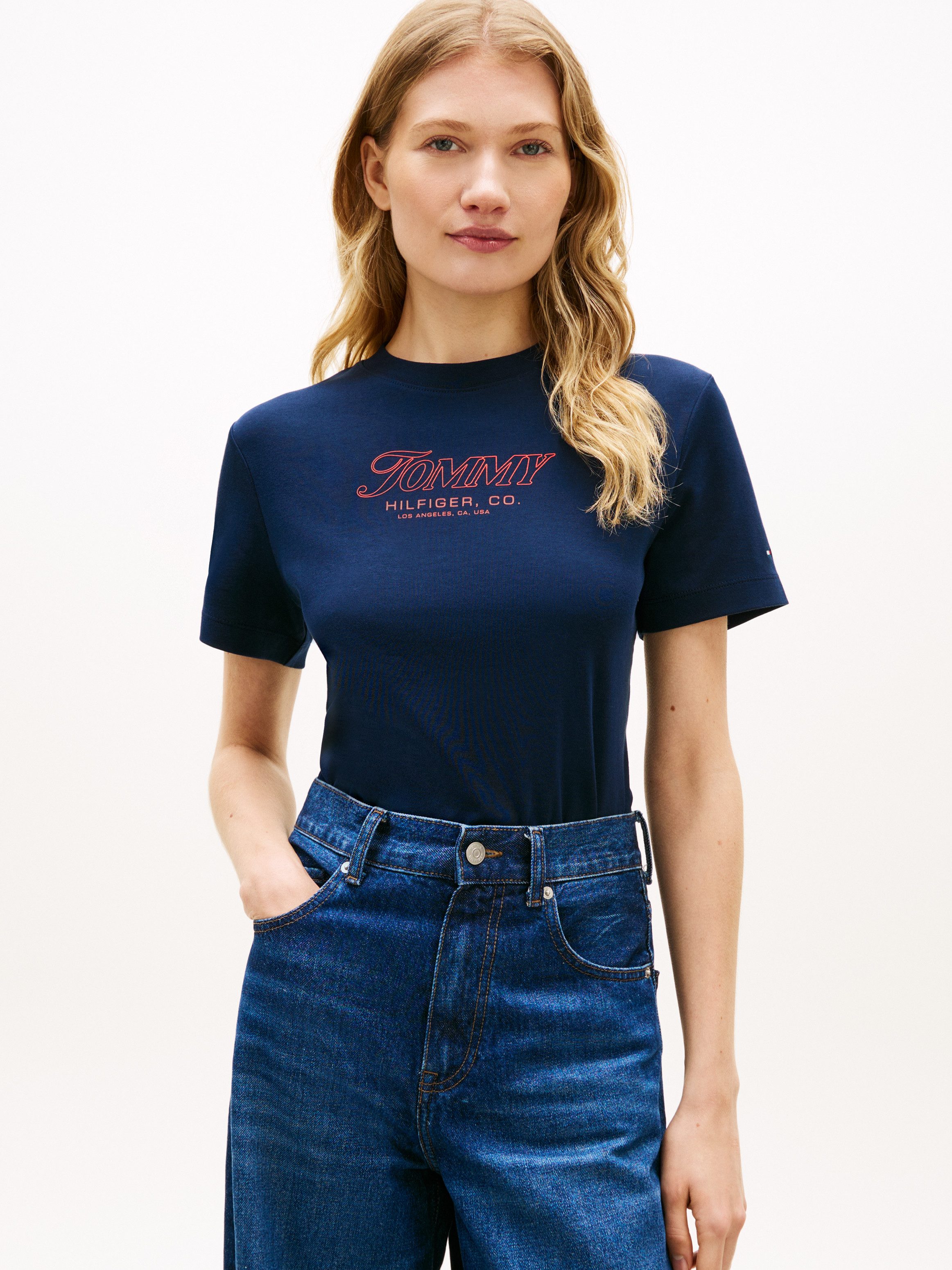 Tommy Hilfiger Kurzarmshirt TILT GRAPHIC REG C-NK SS TEE mit großem Logo-Pr günstig online kaufen