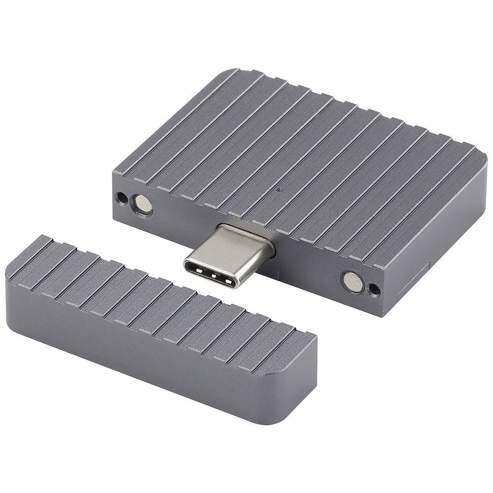 Renkforce Festplatten-Gehäuse M2 NVME Aluminiumgehäuse, hell RF-6332596, M.2 Steckplatz – Bild 3 von 5