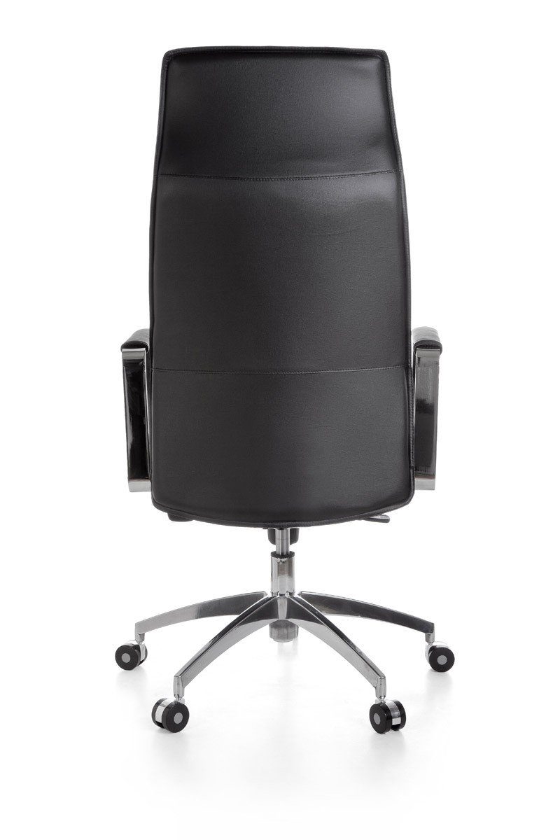 Amstyle Drehstuhl SPM1.137 (Echtleder Schwarz, XXL Schreibtischstuhl Chefsessel Drehbar, Modern), 120 kg mit Bürostuhl Armlehne