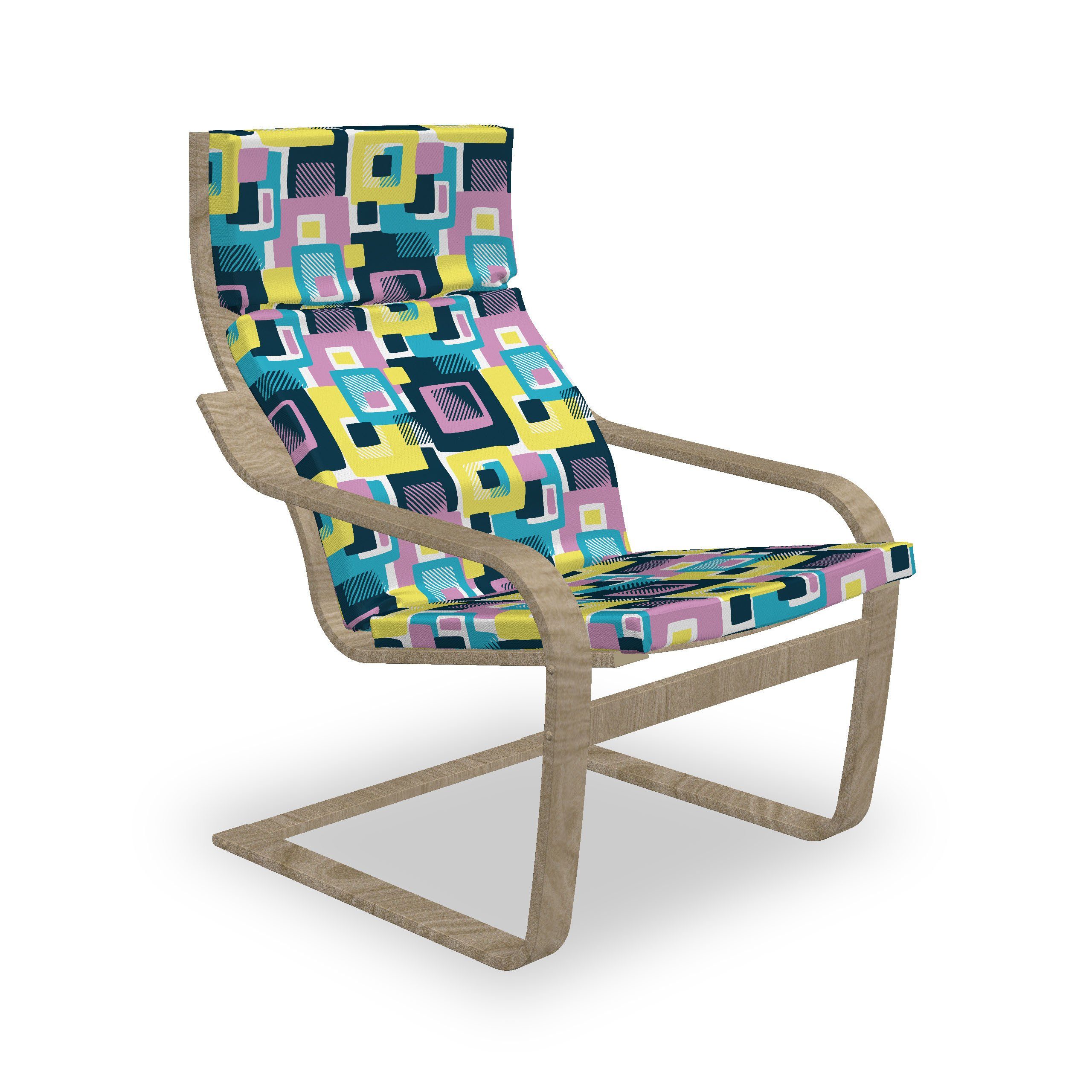 Abakuhaus Stuhlkissen Sitzkissen mit Stuhlkissen mit Hakenschlaufe und Reißverschluss, Abstrakt Digitale Geometrische Formen