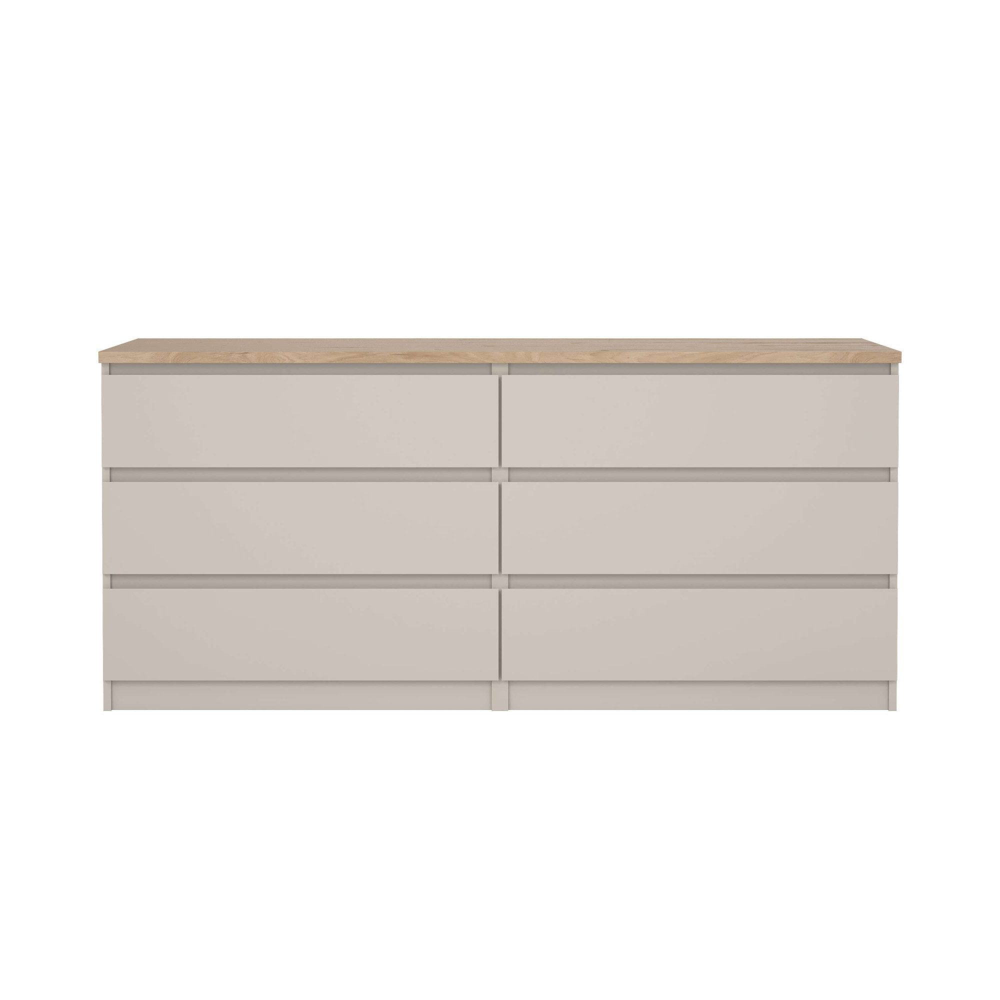 Kommode Naia, 6 Schubladen im skandinavischen Design, Breite 158 cm