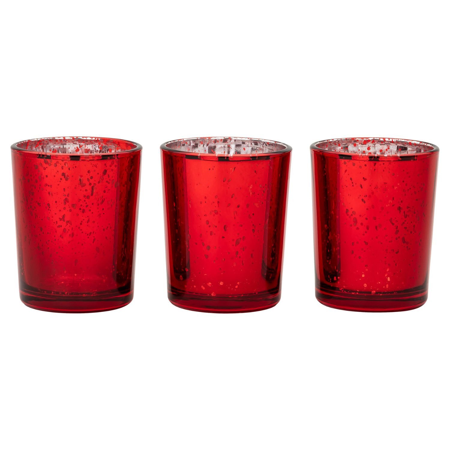 Kamelio Teelichthalter 12er Set Teelichtgläser rot Windlicht Tischdeko Weihnachten (12 St., 12)