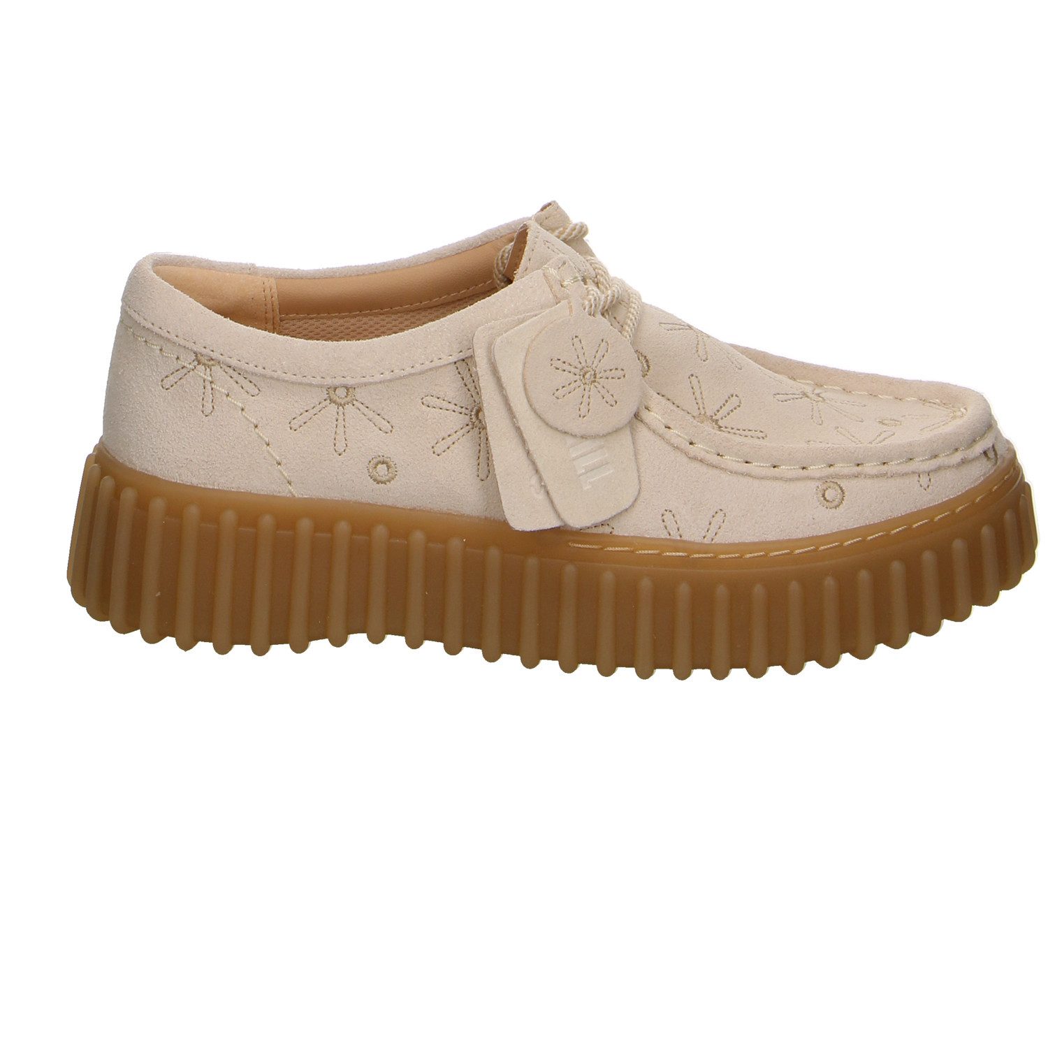 Clarks Clarks Torhill Bee Velour Schnürschuhe beige Schnürschuh