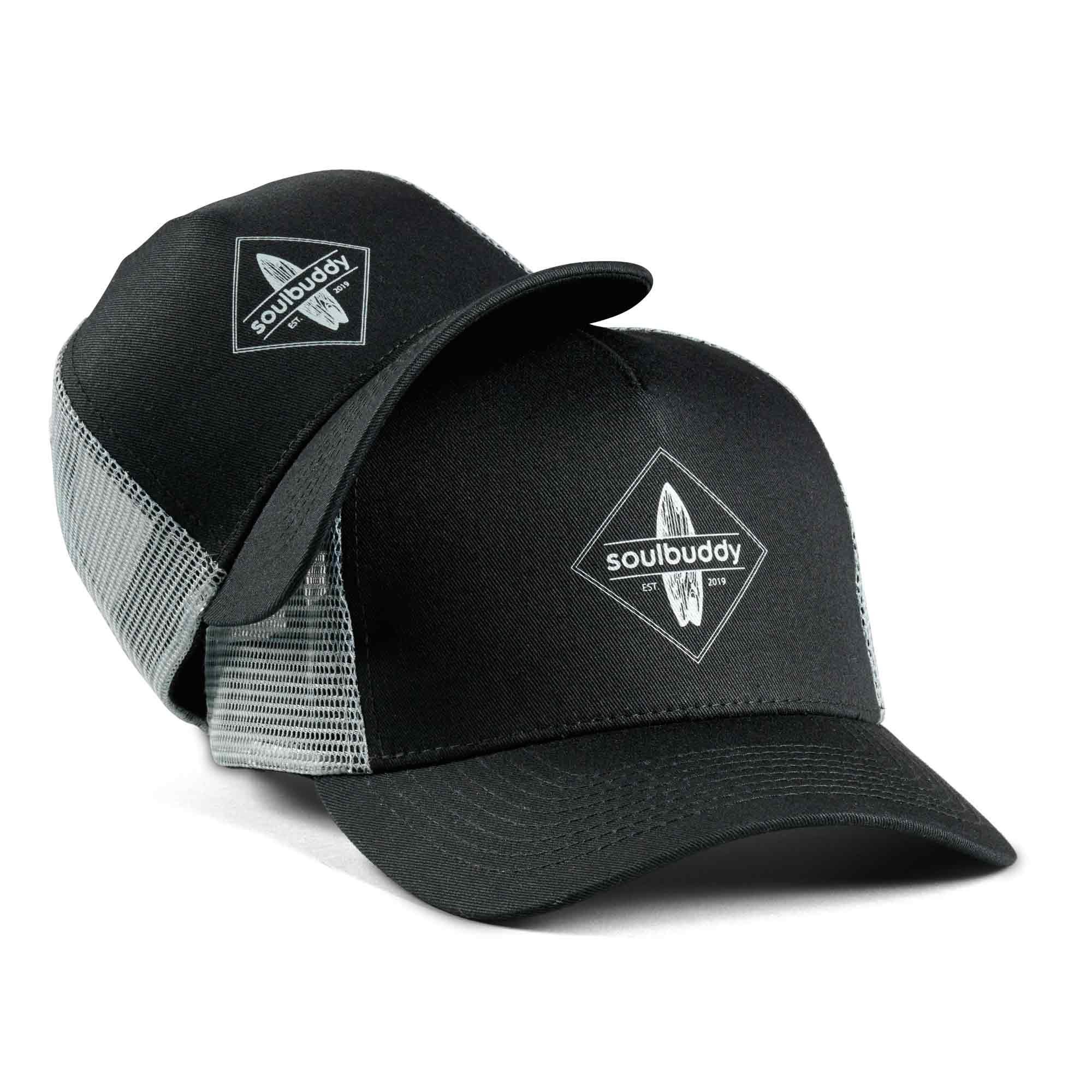Soulbuddy Trucker Cap Partnerlook 2er-Set, Mini Me Set, Geschenk für Eltern (Set = 1x Eltern Trucker Cap + 1x Kinder Trucker Cap, Größenverstellbar)