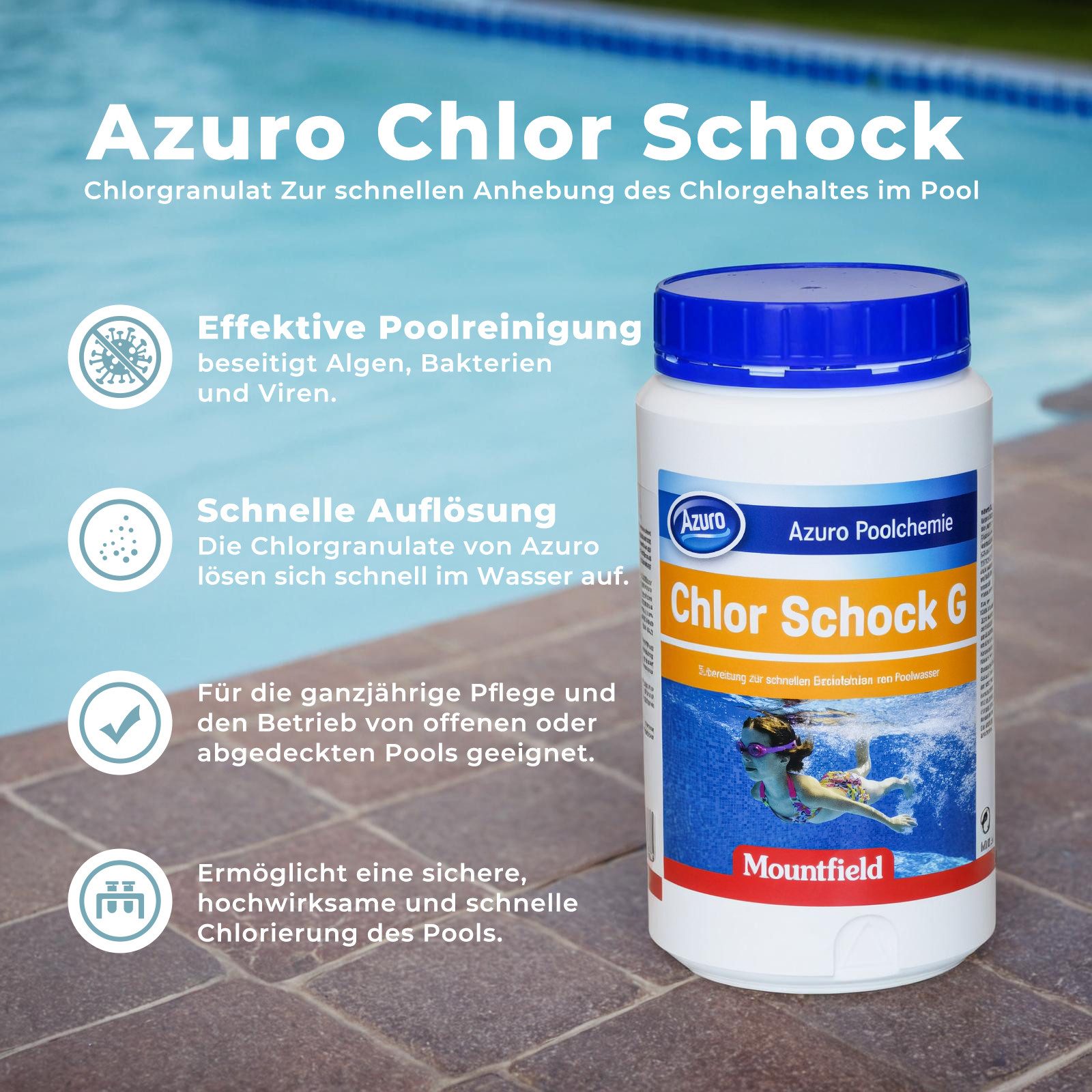 Azuro Chlorgranulat Chlor Schock Granulat-56% Aktives günstig online kaufen
