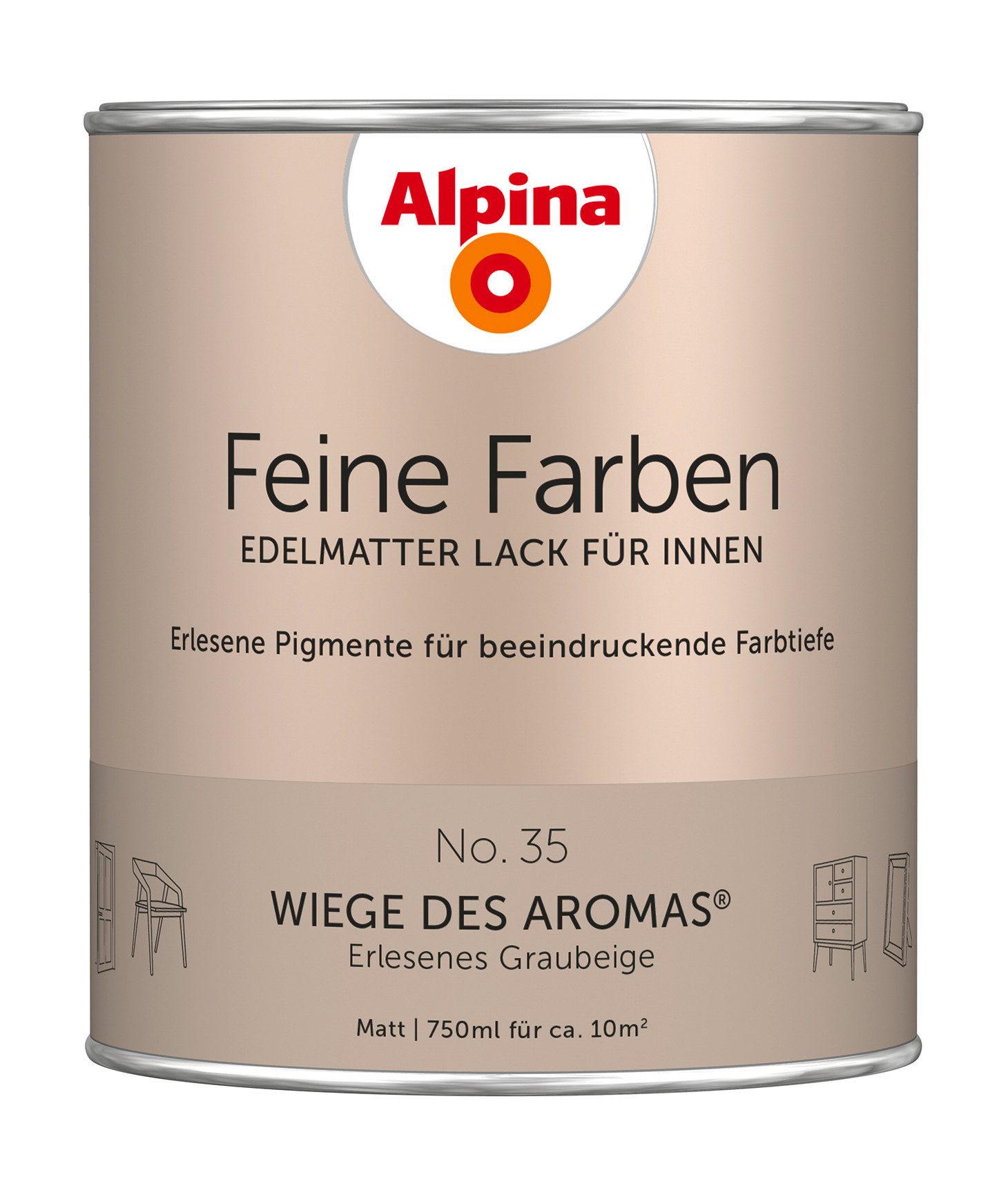 Alpina Lack Alpina Feine Farben Lack edelmatt 750ml - Farbfamilie Beige