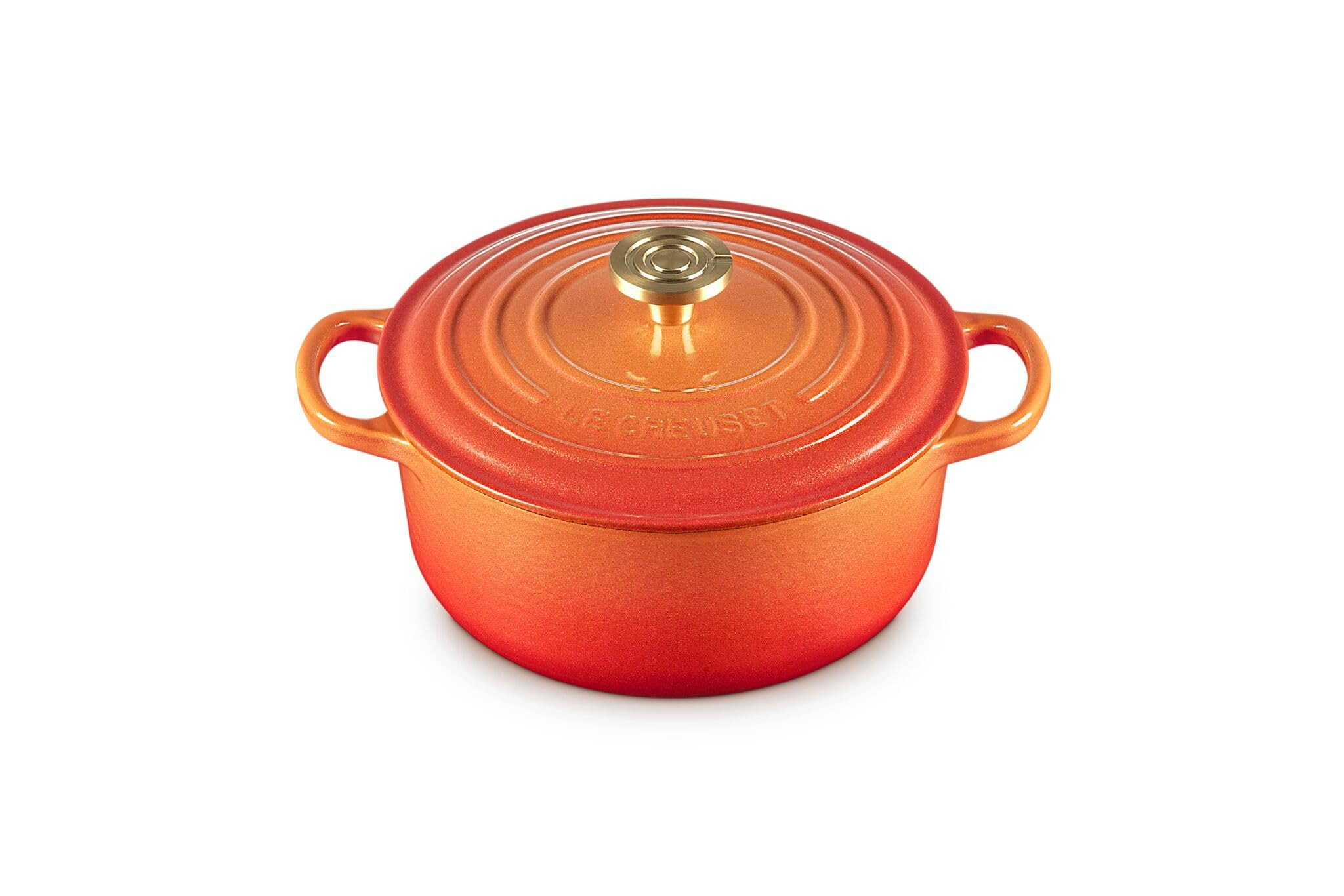 LE CREUSET Bräter Signature Gusseisen-Bräter, Gusseisen, Rund, Ø 20 cm, 2,4 l, 3,16 kg, Flamme Dorrée, 21177201834479