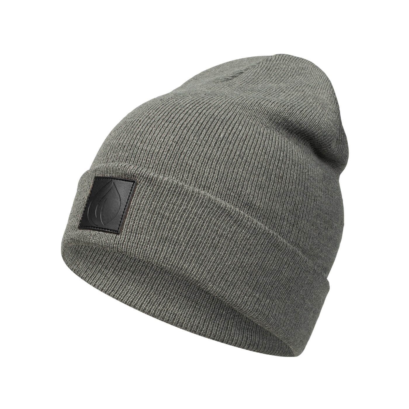 OCCULTO Beanie Leatherpatch Winter Mütze Beanie (Black Label) Charcoal