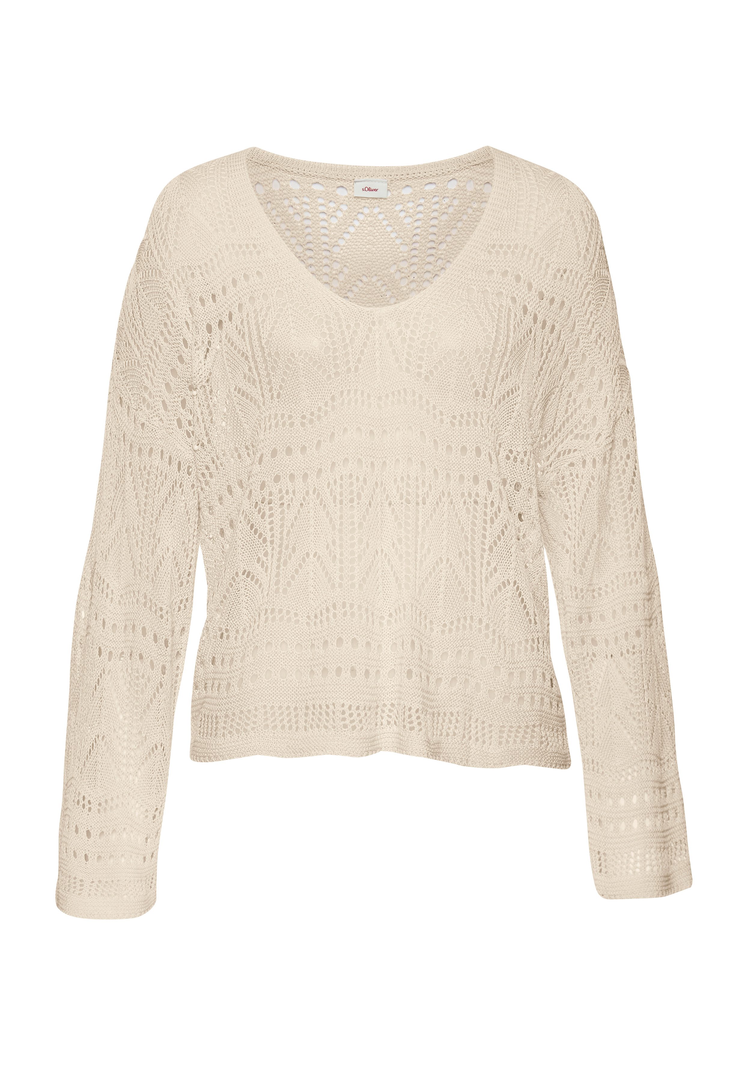 s.Oliver Strandpullover mit semi-transparentem Ajourmuster, sommerlicher Strickpullover. € 49,99