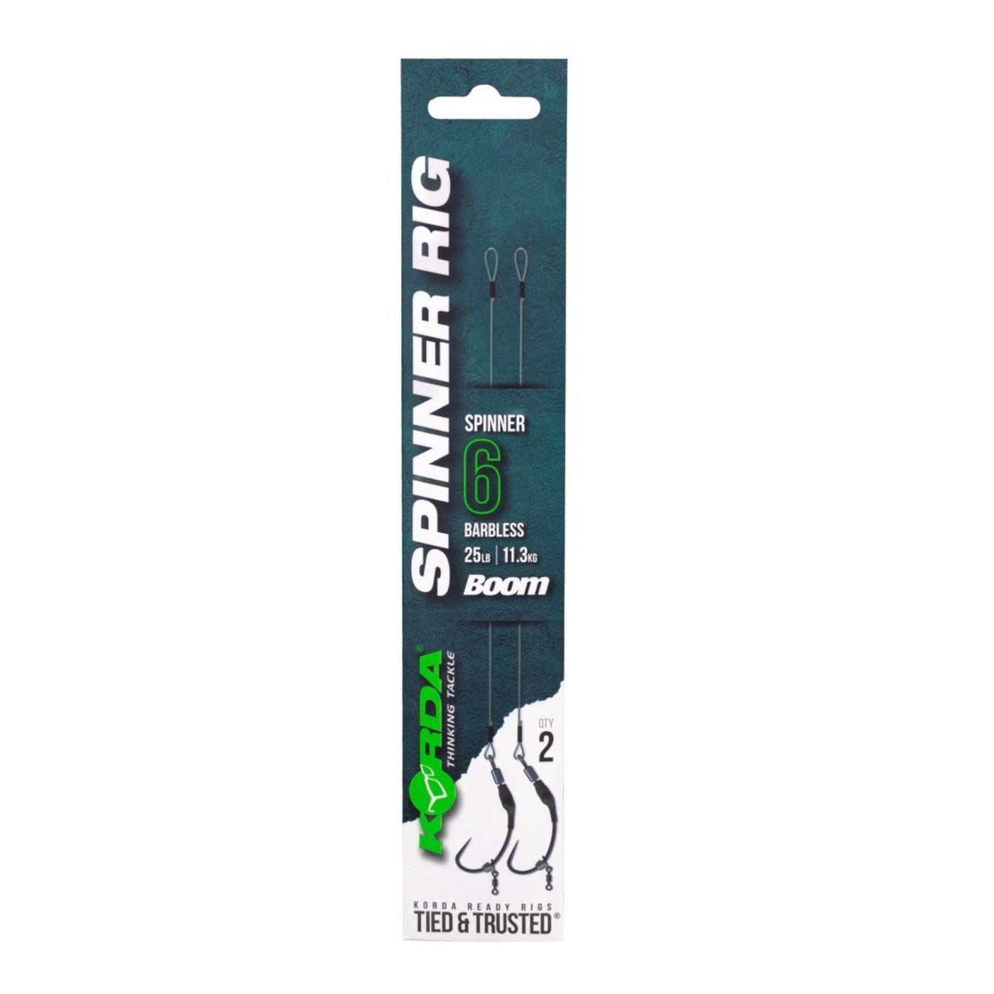 Karpfenhaken Korda Spinner Rig Spinner Barbless 25lb - 2 Karpenrigs