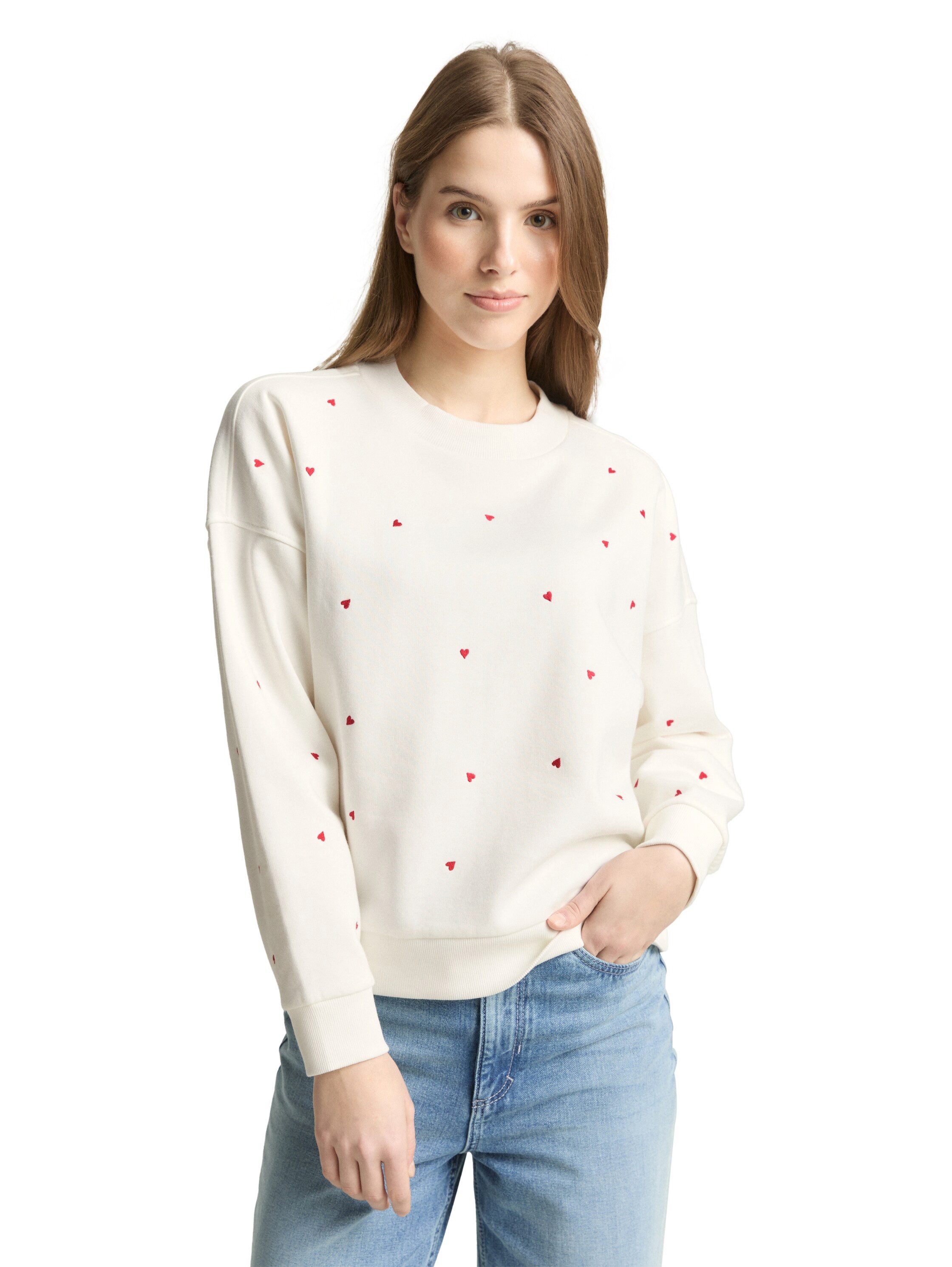 TOM TAILOR Denim Sweatshirt mit All-Over Print günstig online kaufen