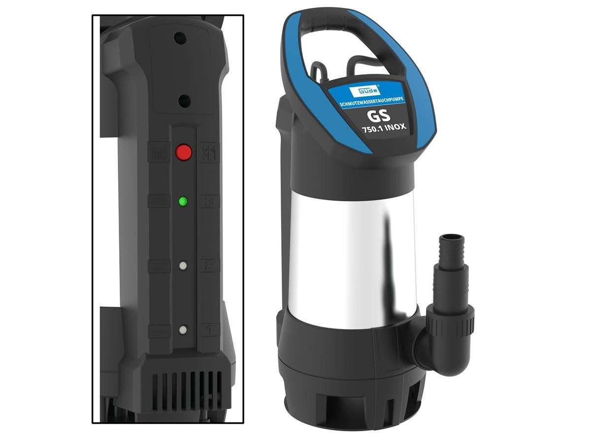 Güde Schmutzwasser-Tauchpumpe GS 750.1, 750 W, 15.000 l/h Fördervolumen, max. Förderhöhe 8 m