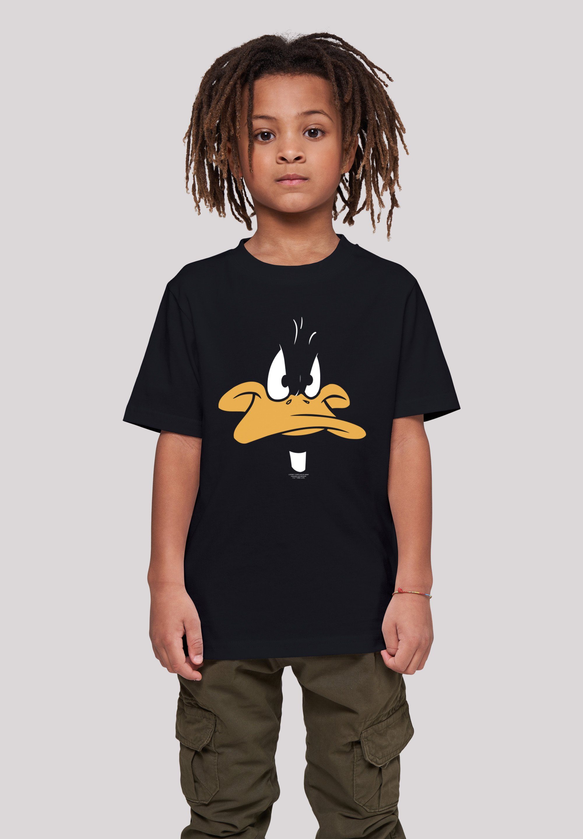 Basic Daffy Face Kinder (1-tlg) -BLK with Kurzarmshirt F4NT4STIC Tee Kids Duck Big Tunes Looney