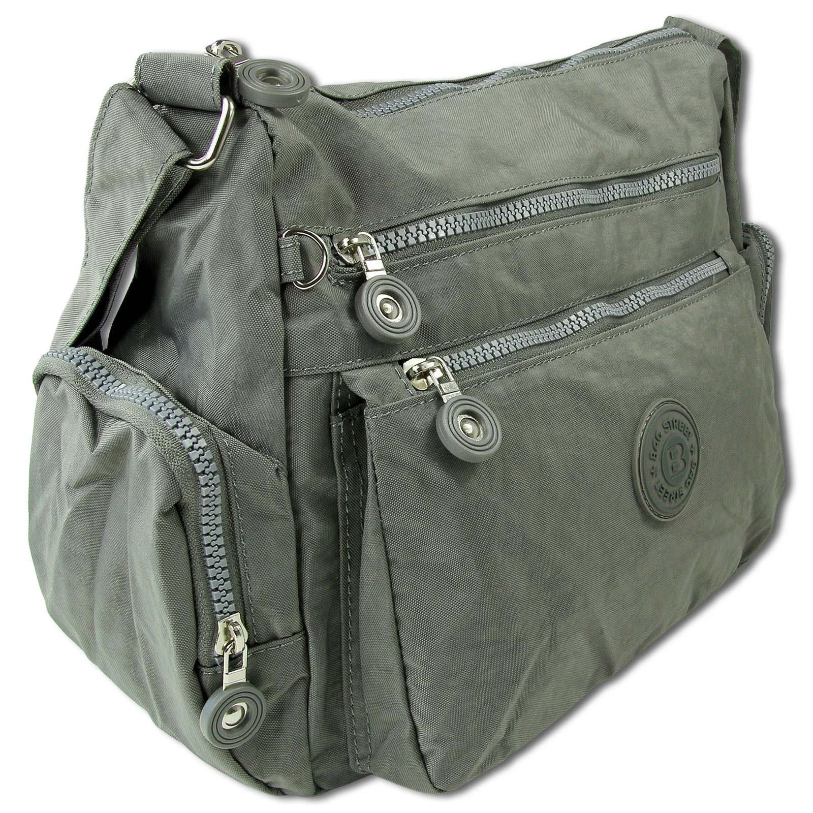 BAG STREET Schultertasche Bag Street Nylon grau Sportliche Damen (Schultert günstig online kaufen