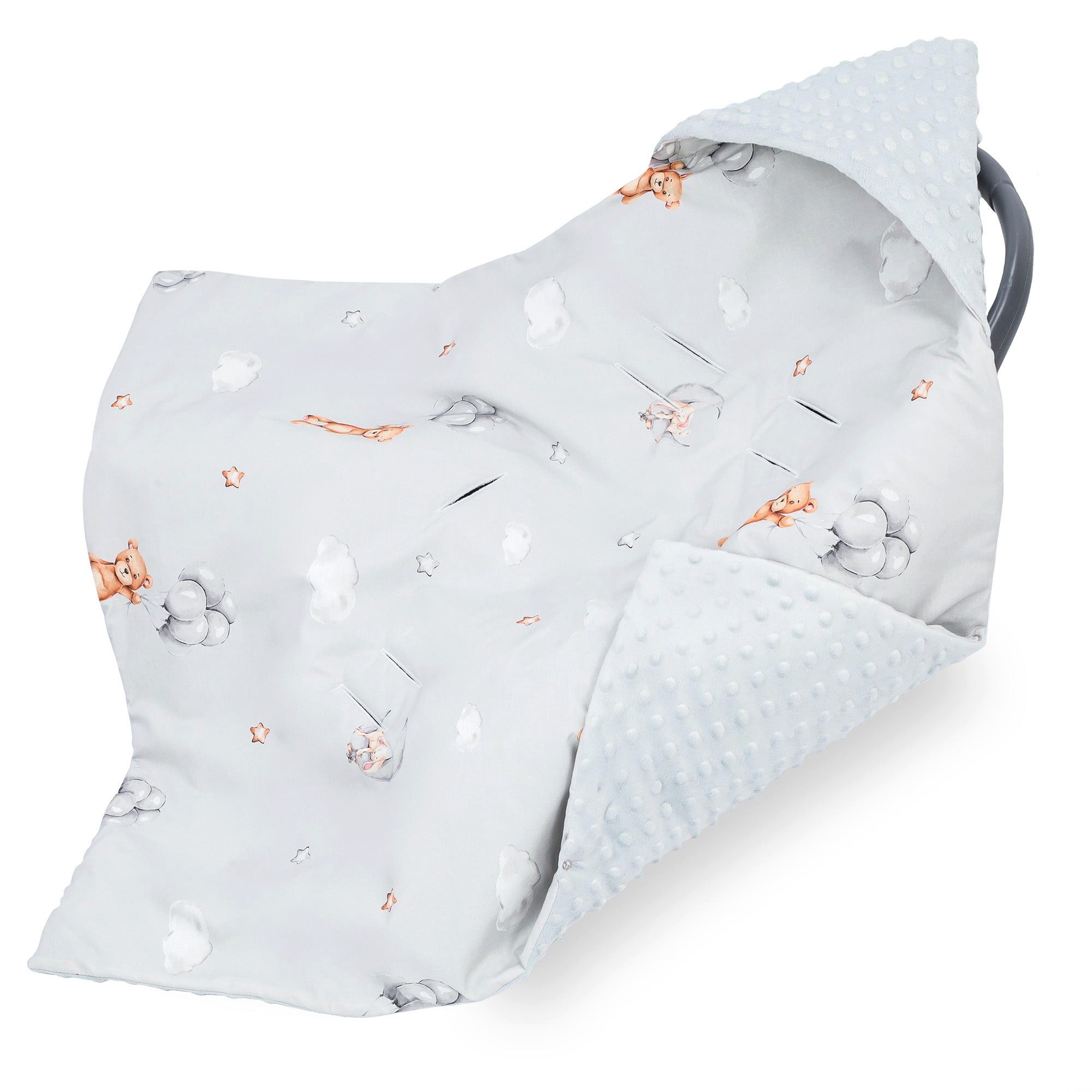 Einschlagdecke Einschlagdecke Babyschale 90x90 cm universal Babydecke Teddybären