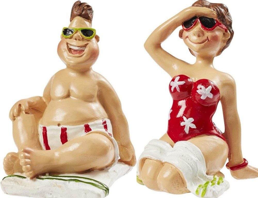 Dekofigur Bade Urlauber / Liegestuhl / Urlauberin / Bastelartikel