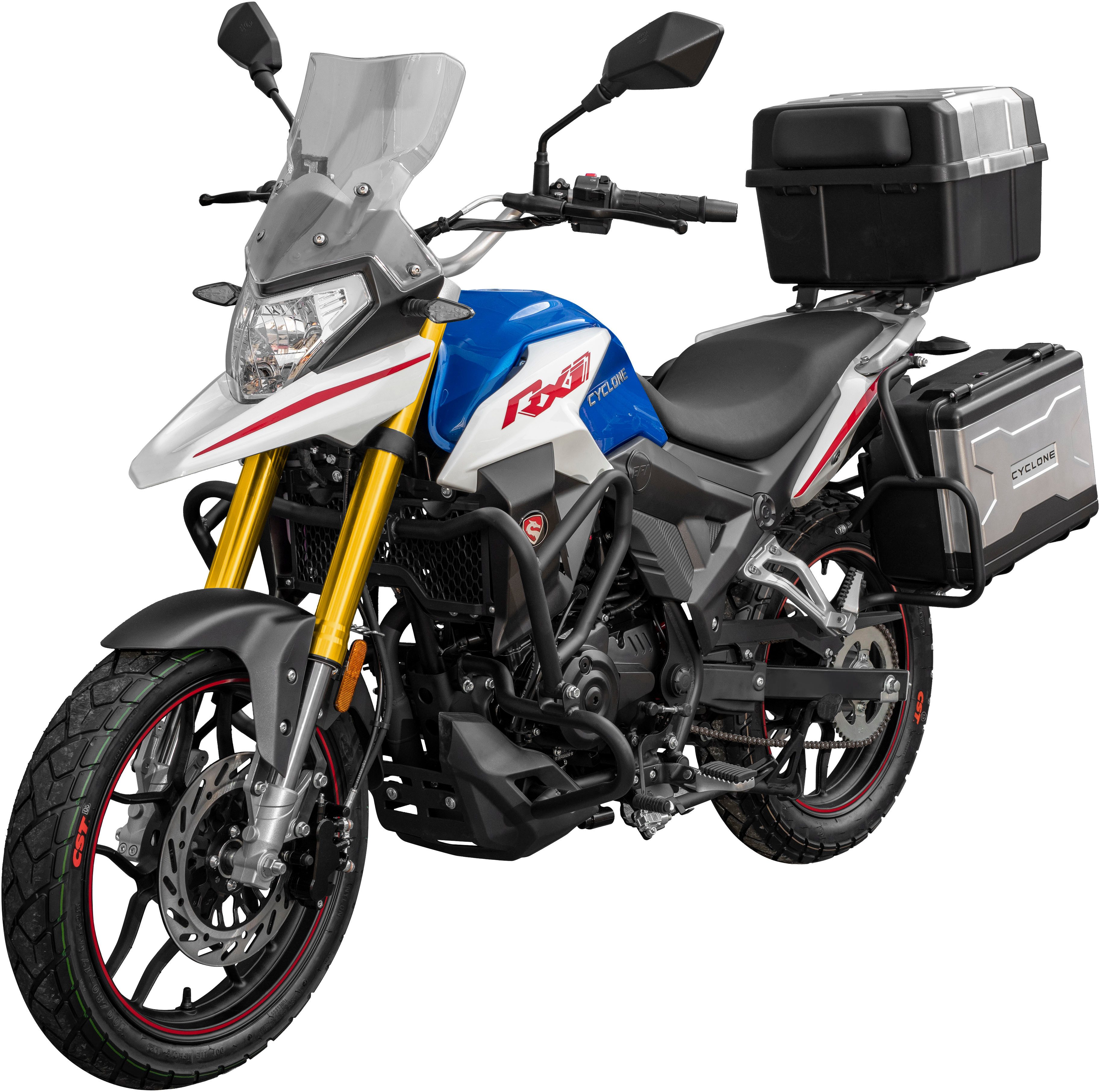 Cyclone Motorrad RX1 Pro, 125, E5+, Adventure, 124 ccm, 99 km/h, Euro 5+, 11 kW, 15 PS, ABS, 125er Adventure, digitales Cockpit