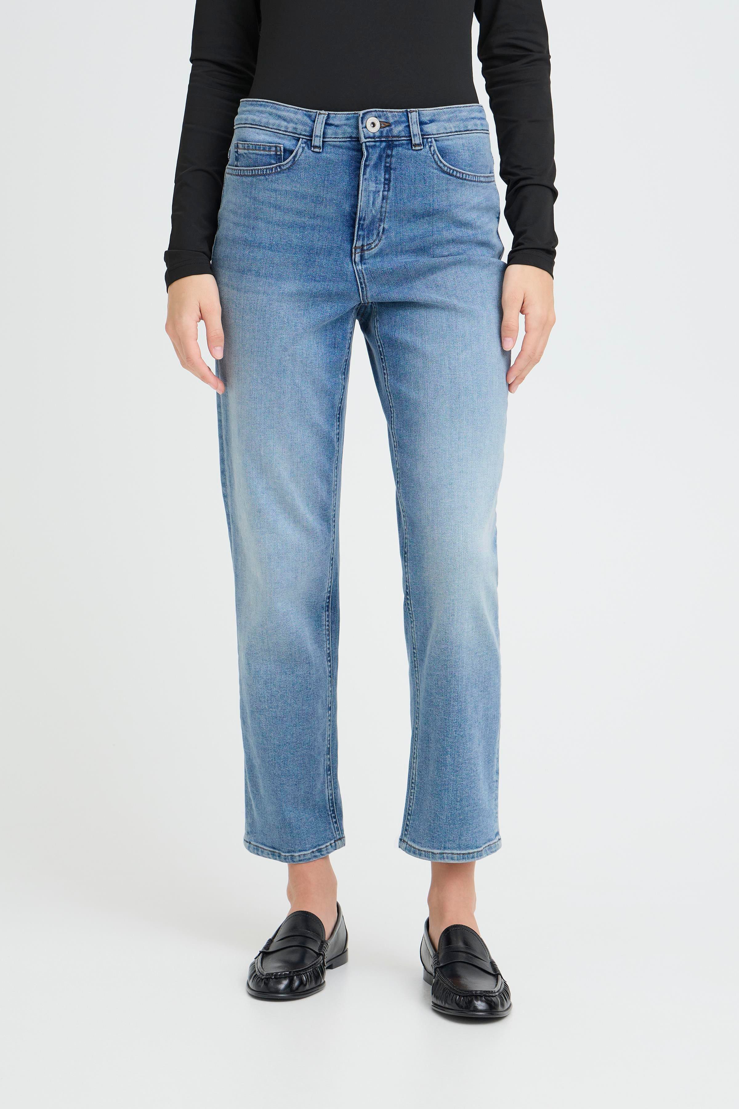 ICHI Loose-fit-Jeans IHTWIGGY RAVEN Baumwollmischung, Loose fit, knöchelfrei