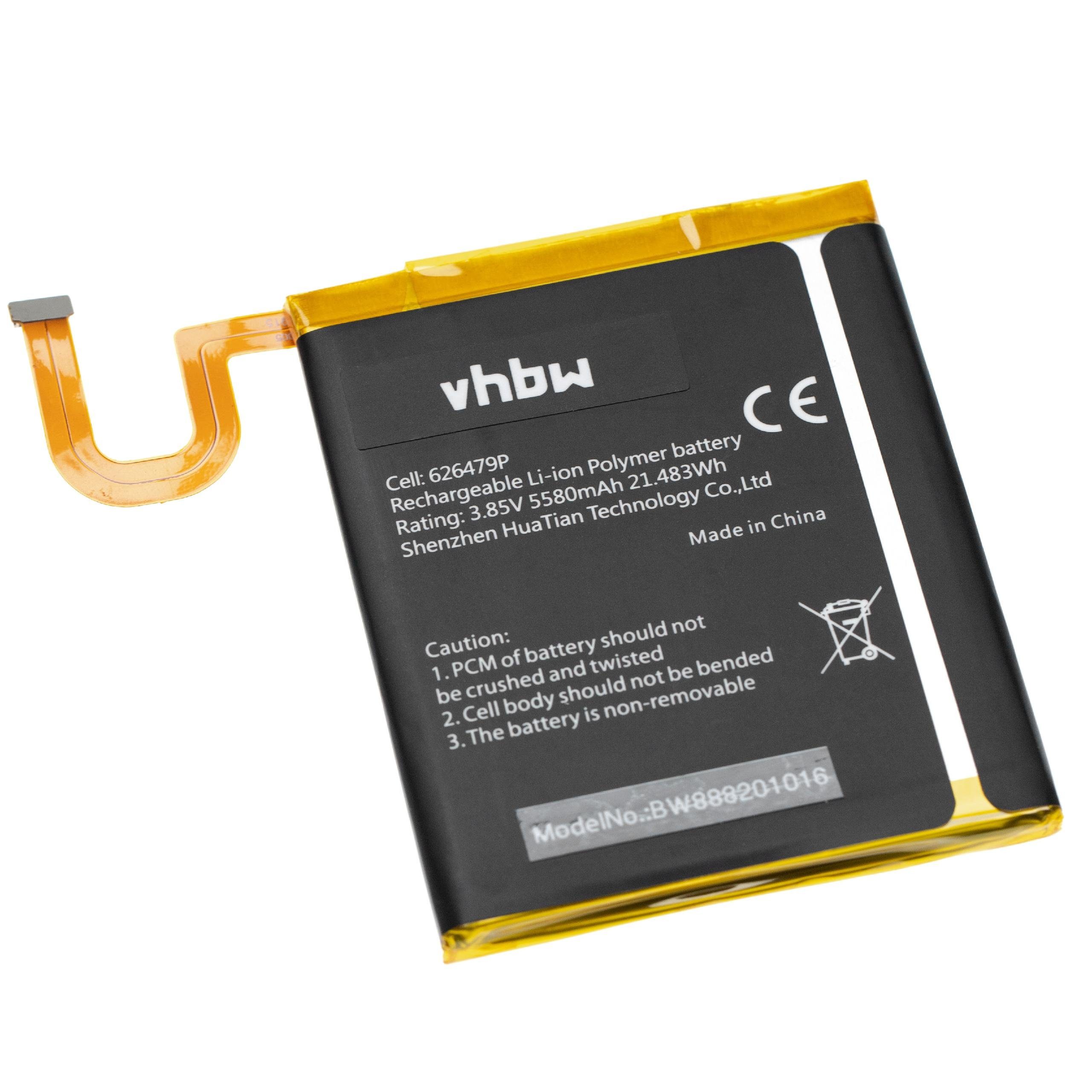 vhbw kompatibel mit Blackview BV9600 Pro, BV9600 Smartphone-Akku Li-Ion 5580 mAh (3,85 V)
