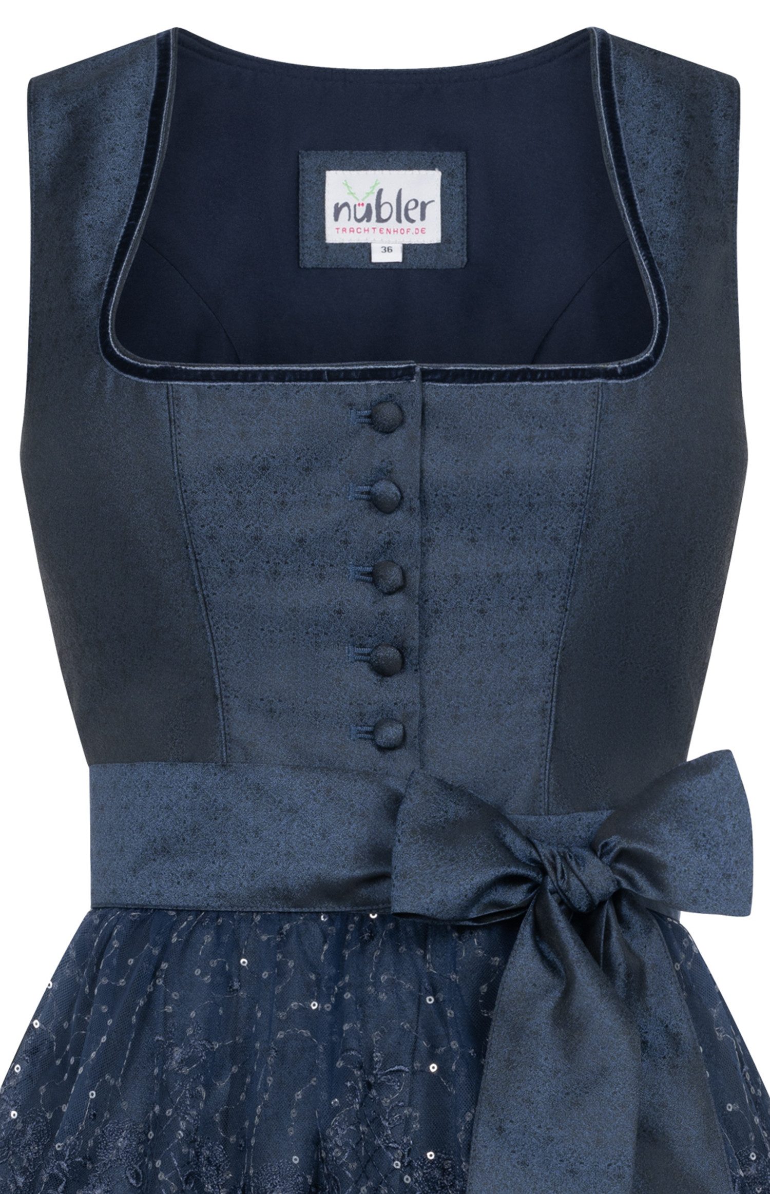 Nübler Dirndl Midi Dirndl Kerala in Marine von Nübler - Rocklänge 70 cm