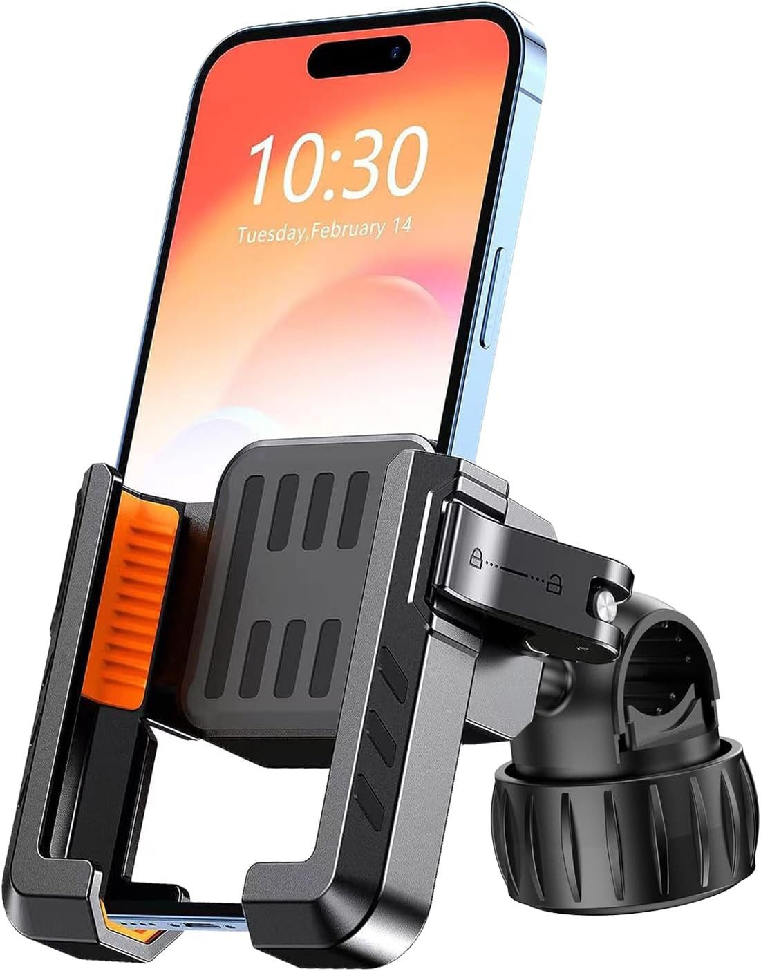AURIVION Smartphone-Halterung 360° Motorrad Handyhalterung für 4,7–7 Zoll Smartphones, (bis 7 Zoll, Set, 2-tlg., Motorhalterung für Smartphone sicher & flexibel montierbar, Fahrrad Lenker Halterung universal stabil & rutschfest)