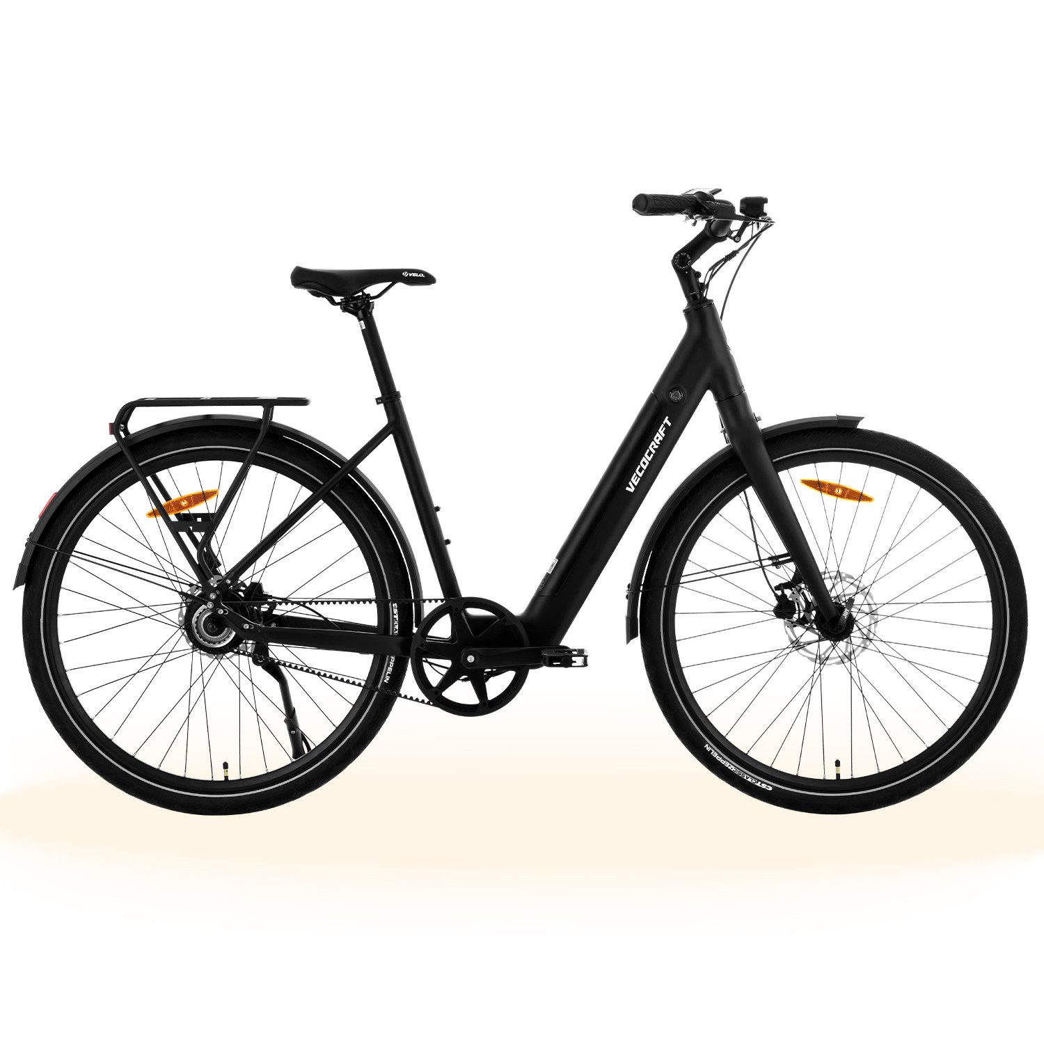 VECOCRAFT E-Bike Cityrad 28 Zoll Pedelec intelligenter Unterstützungsstufe 36V 10.4AH 45Nm LUNA, 1 Gang, 45Nm Heckmotor, 374,4 Wh, (hydraulische Scheibenbremsen, Gates Riemenantrieb, LCD-Display), StVZO E-Rennrad,leichte 23kg, ebike für Damen und Herren