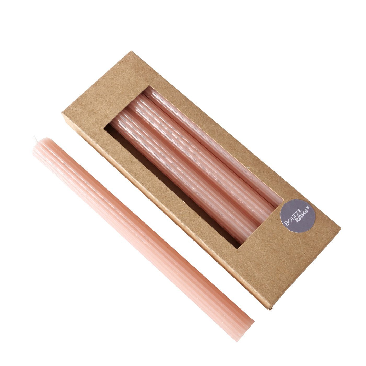BOLTZE Tafelkerze Stabkerze Classic, 4-teilig, 25 cm hoch, Hellrosa günstig online kaufen