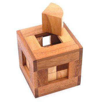 ROMBOL Denkspiele Spiel, 3D-Puzzle Bastille - kniffliges Knobelspiel aus edlem Holz, exklusiv nur bei uns
