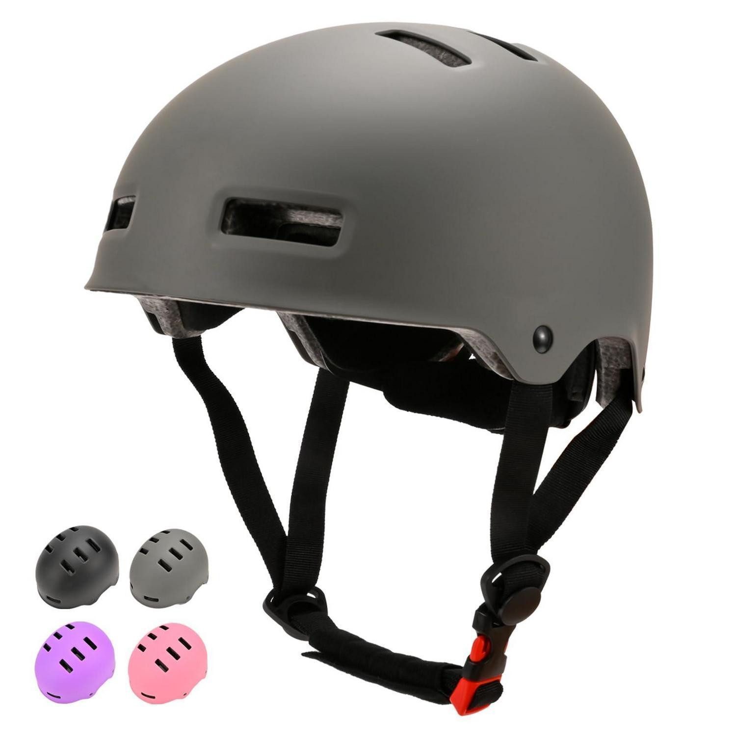 LuxusKollektion Skatehelm Fahrradhelm Skaterhelm Kinder Jugend Erwachsene L Grau