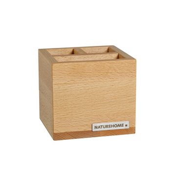 NATUREHOME Aufbewahrungsbox Stiftebox Pinselbox Stiftehalter CLASSIC 11 x 11 x 10 cm Holz