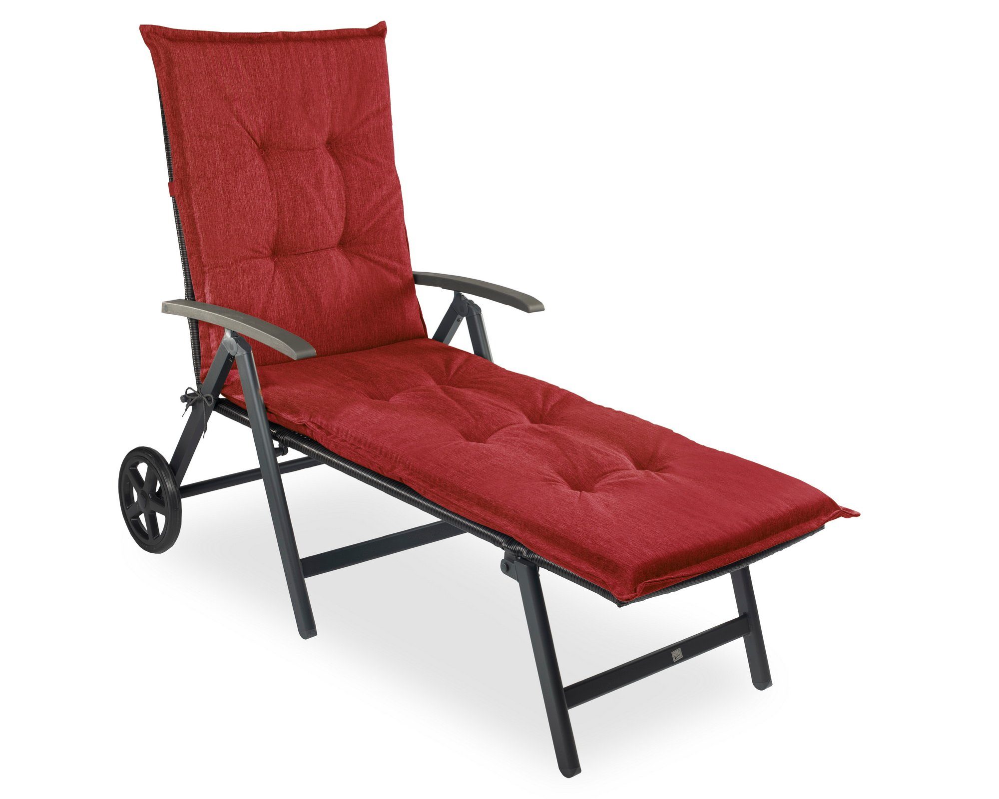 sunnypillow Liegenauflage Polsterauflagen für Gartenliege 190 x 60 x 9cm, 1 Stück Rot