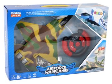 LEAN Toys Spielzeug-Flugzeug Kampfflugzeug Militärflugzeug Moro Ferngesteuert Flugzeug Licht Sounds