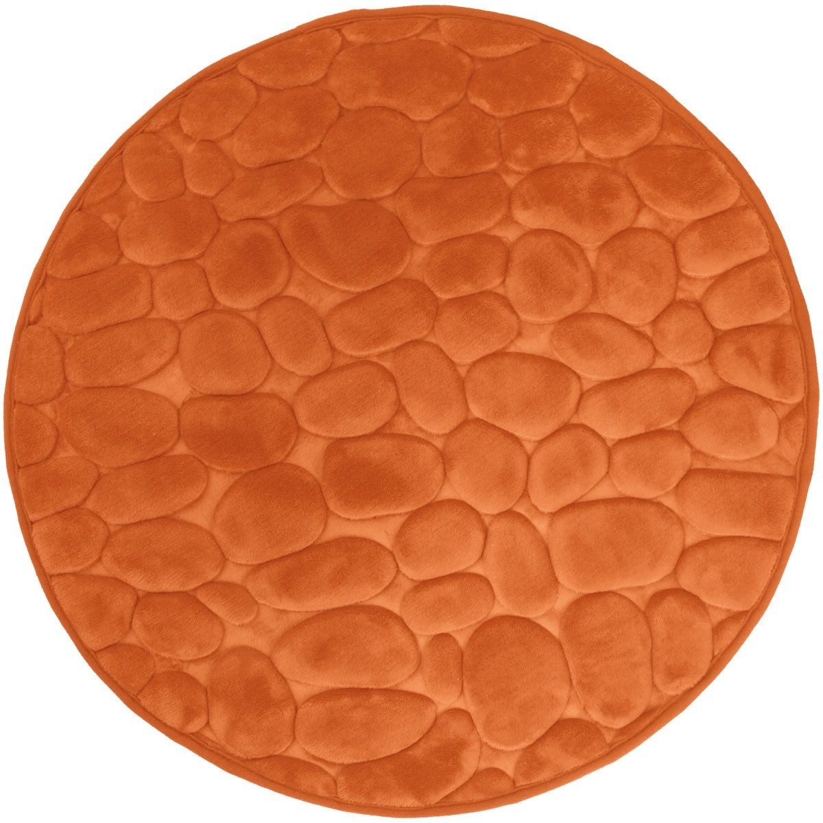 Euroshowers GmbH Badematte Memory Foam Bellarina Orange Ø60 cm, Memory funktion, Rutschhemmende Beschichtung auf der Unterseite, 100% polyester, memory foam (stoppning), latex SBR, Rund, Memory funktion, Rutschhemmende Beschichtung auf der Unterseite