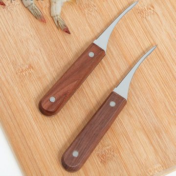 SOTOR Sparschäler Garnelenschäler Peeling Garnelen Werkzeuge Holzgleitgriff reiniger, (2-tlg), Shrimp Peeling Tool Creative Kitchen Tools
