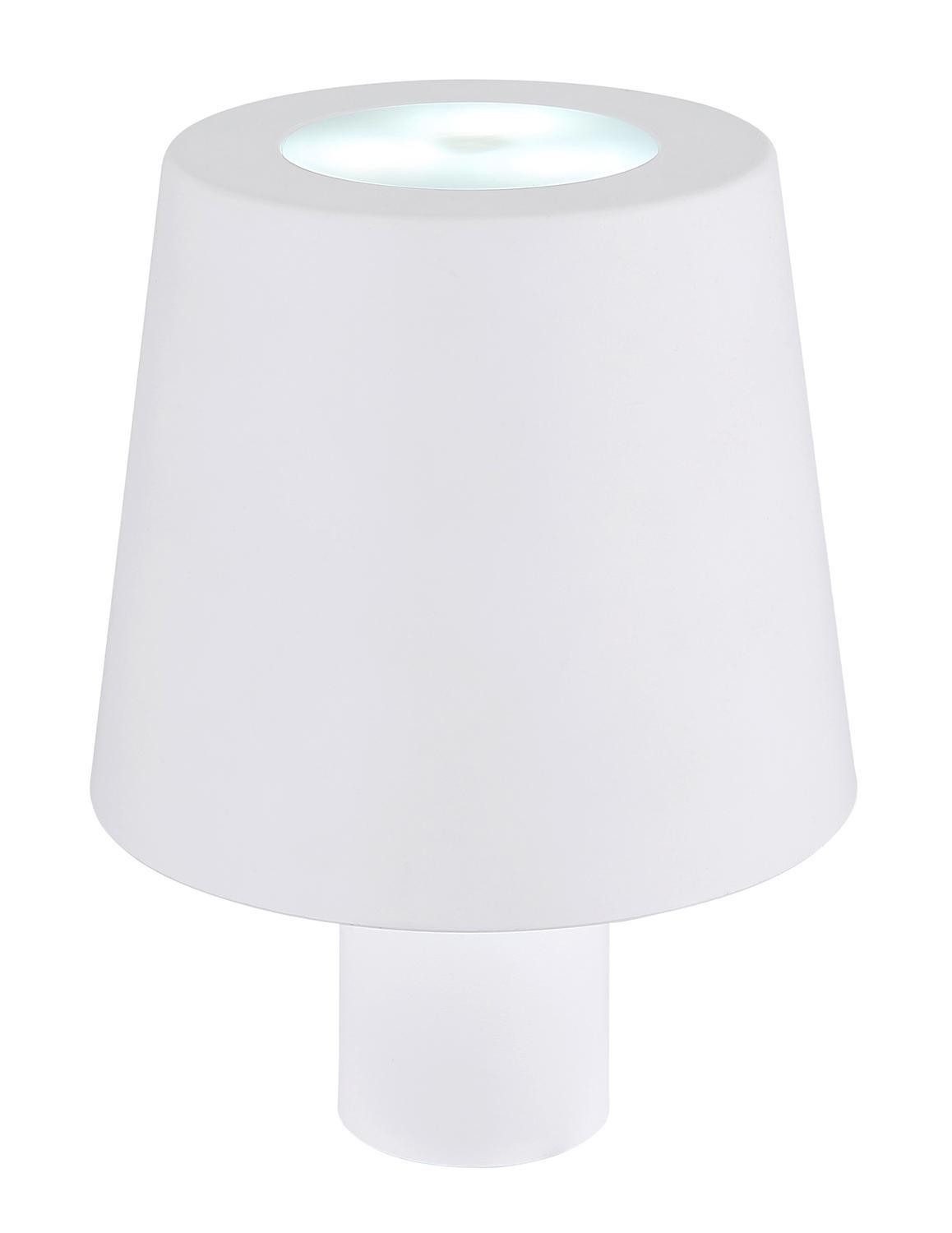 GLOBO LIGHTING Lampenschirm YARA, H 14 cm, Weiß, Kunststoff, Akkubetrieben, Dimmbar, Touch, RGB-Farbwechsel, inkl. USB-C-Kabel