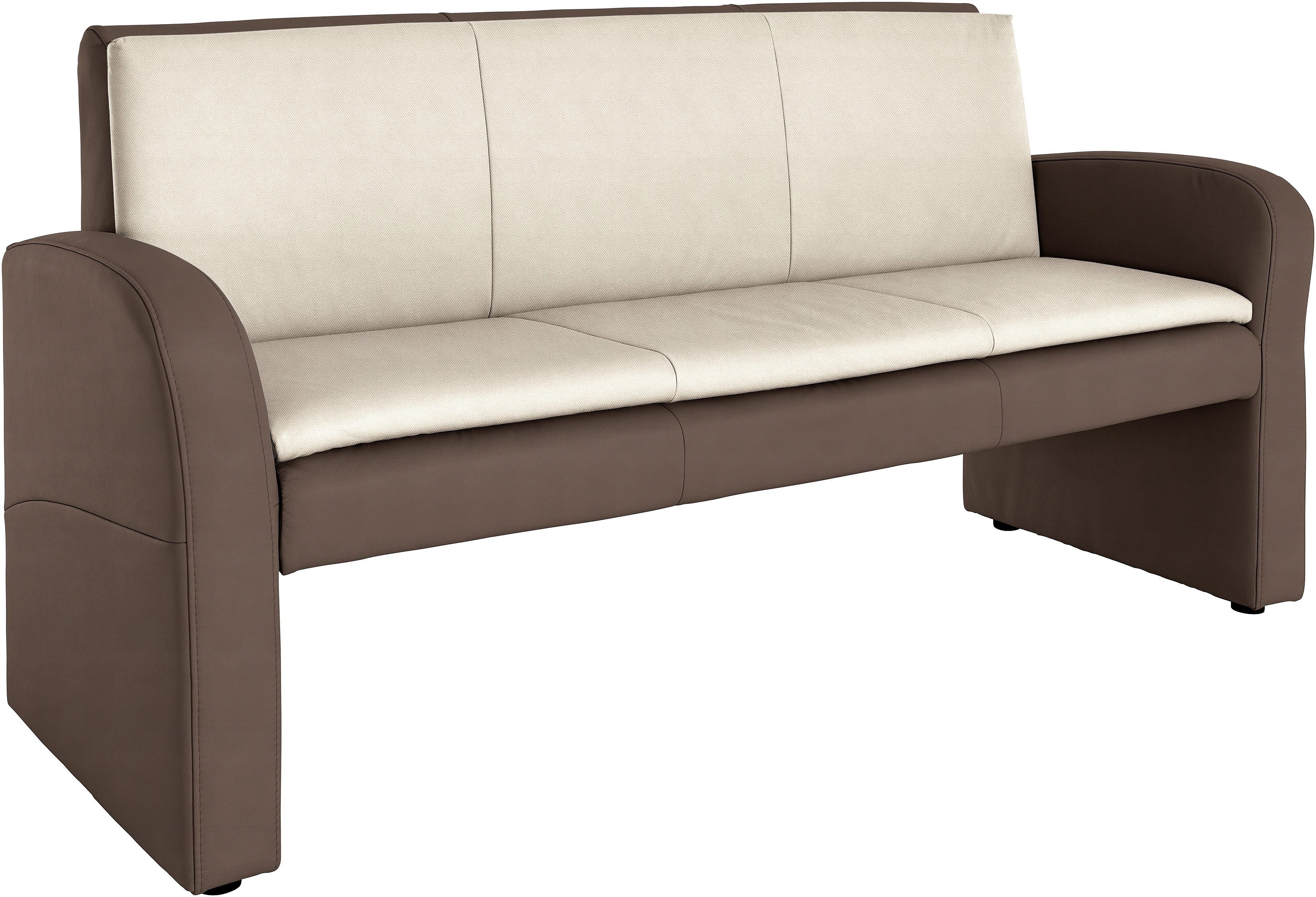 exxpo - sofa fashion Hockerbank Cortado, 3-Sitzer Küchensofa mit hohem Sitzkomfort, hohe Bodenfreiheit, schöne Detailverarbeitung