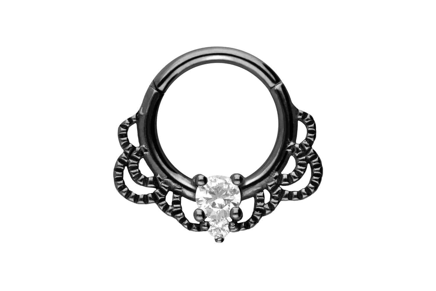 Piercing-Set Chirurgenstahl Segmentring Clicker ORIENTALISCHES DESIGN