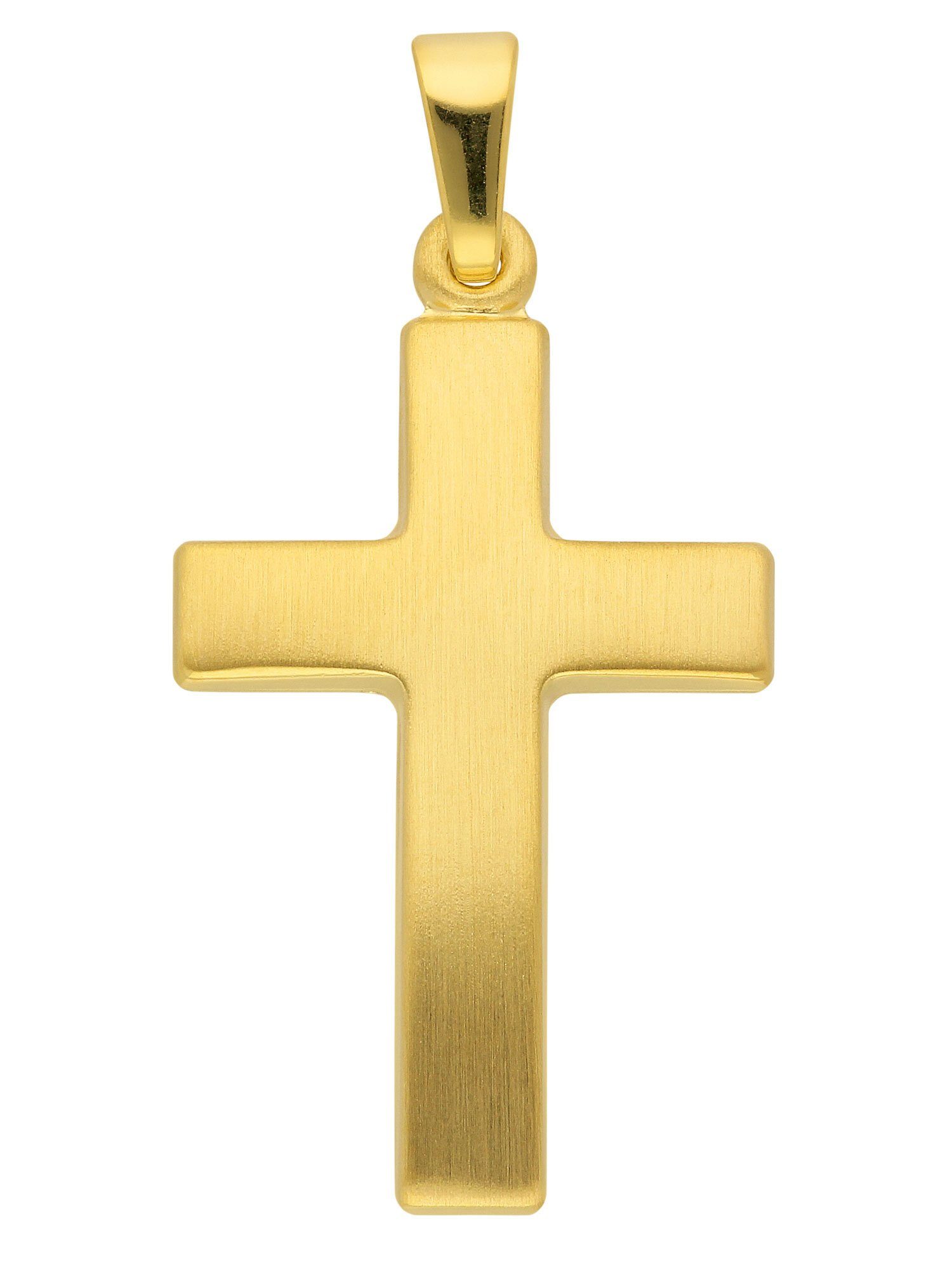 Adelia´s Kettenanhänger 585 Gold Kreuz Goldschmuck für Damen Anhänger, Herren &